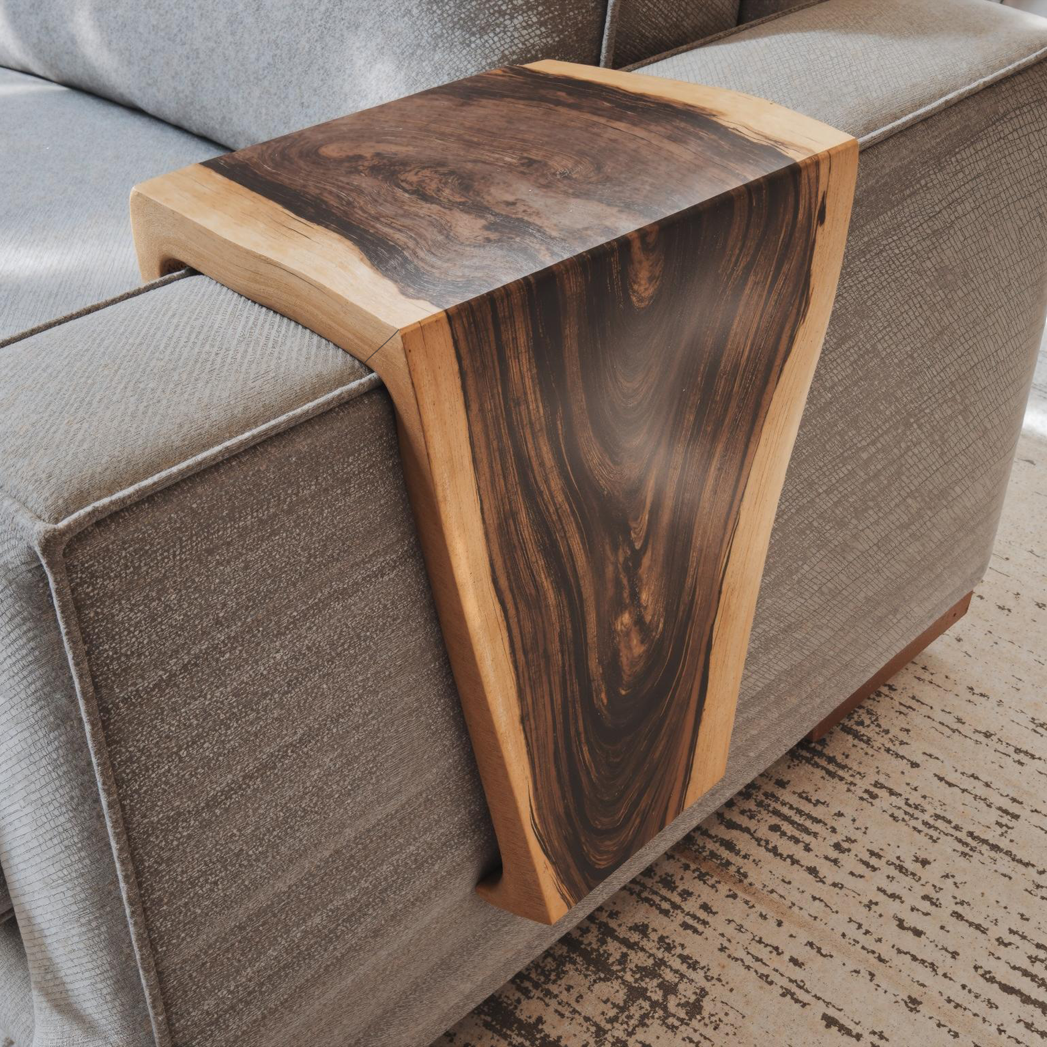 Handmade Armrest Table For Sofa With Natural Wood Design SILDTAR007