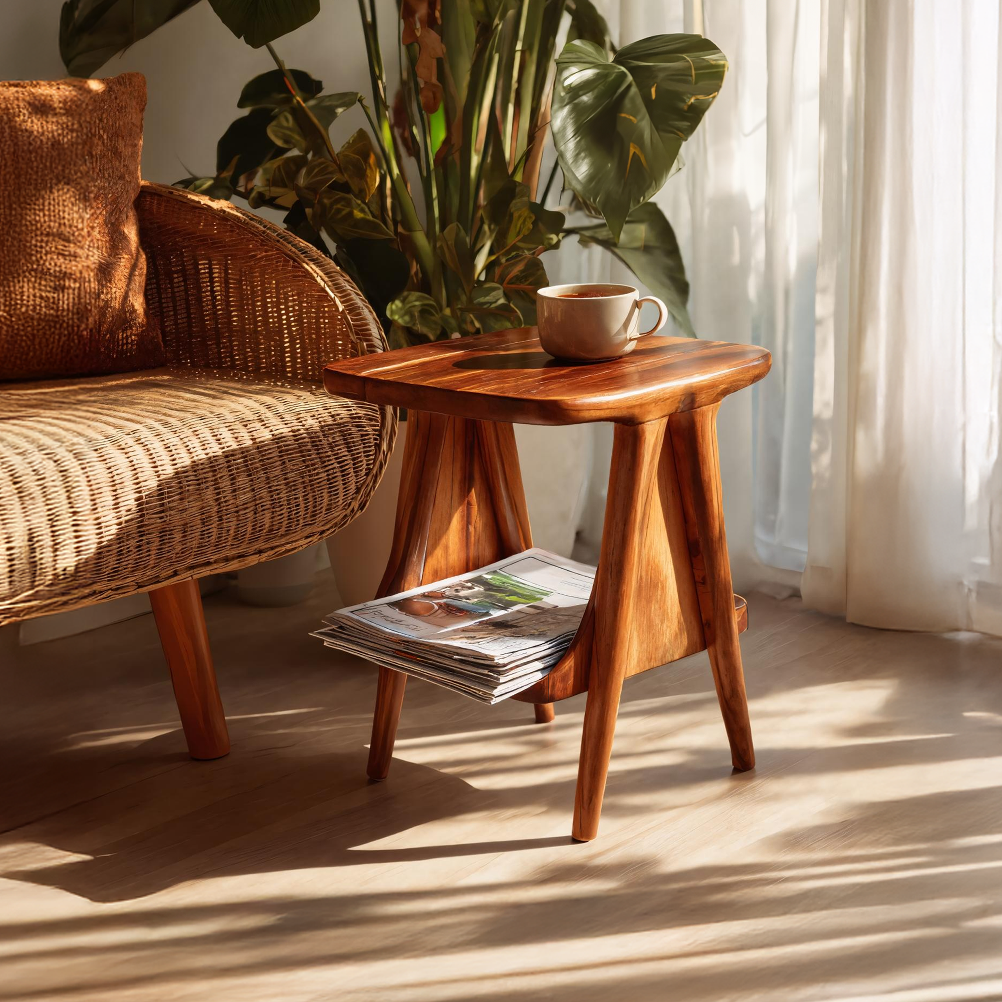 Modern Solid Wood Side Table For Entryway Design And Decor SILDTTRSTA004