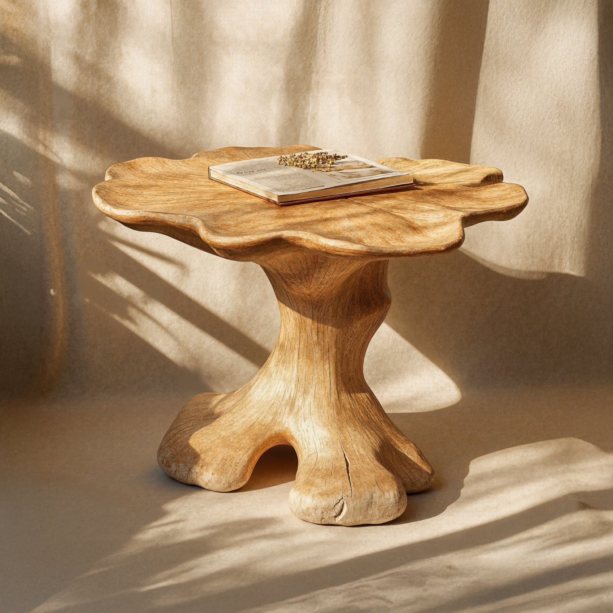 Handcrafted Wood Mushroom End Table For Bedroom Romantic Atmosphere SILDTEN104