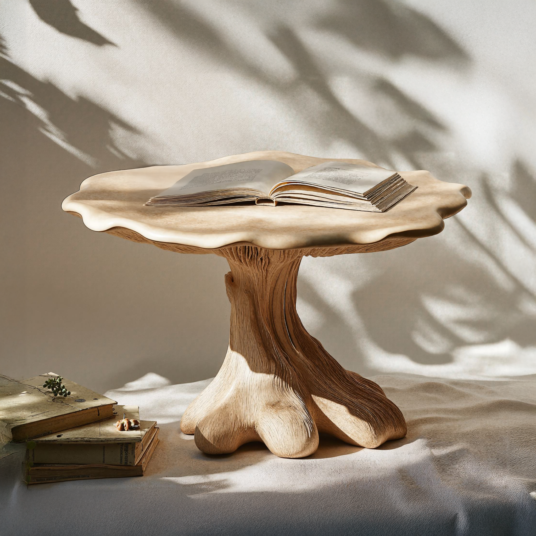 Handcrafted Wood Mushroom End Table For Sitting Room Modern Touch SILDTEN107