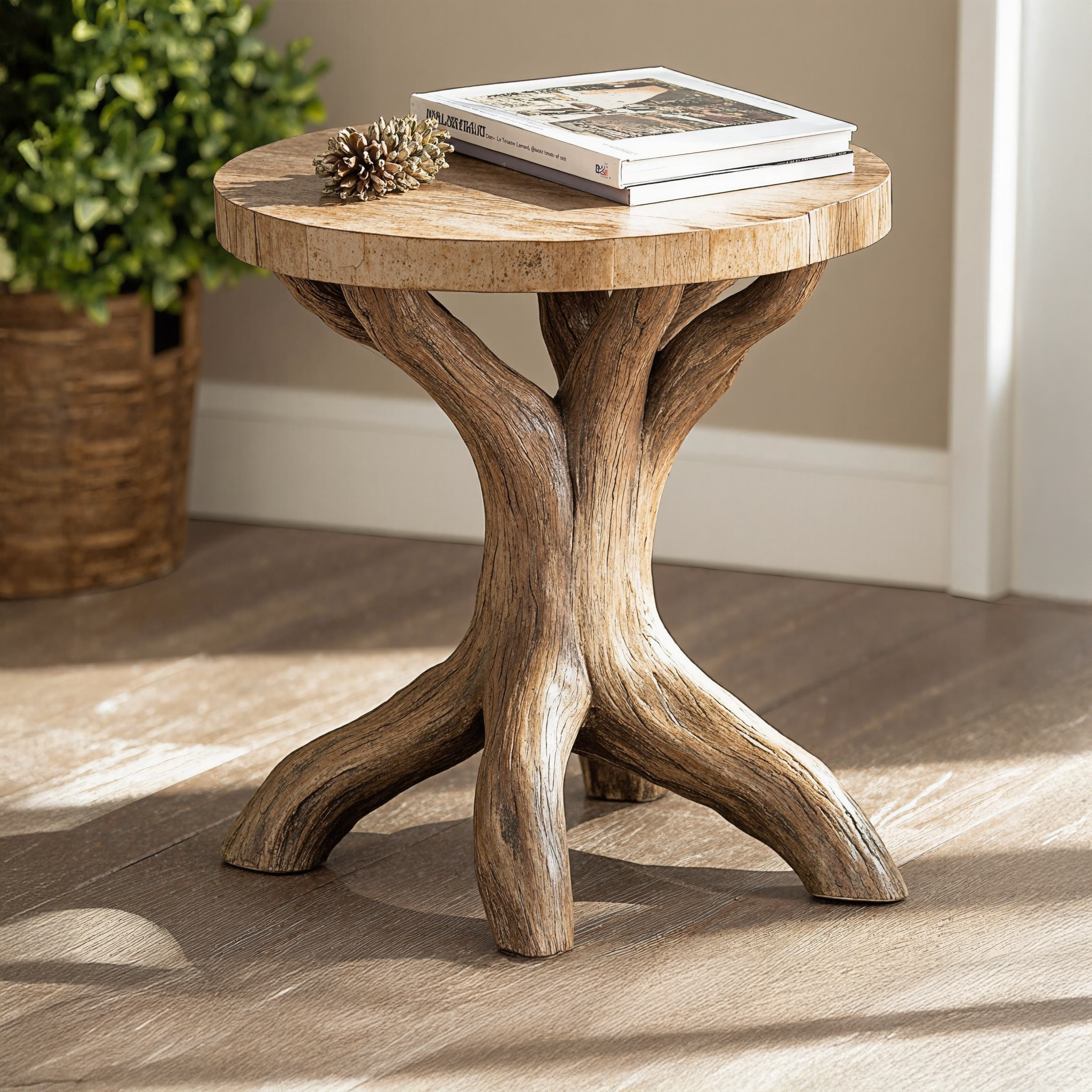 Handcrafted Wood End Table For Farmhouse Living Room SILDTEN097