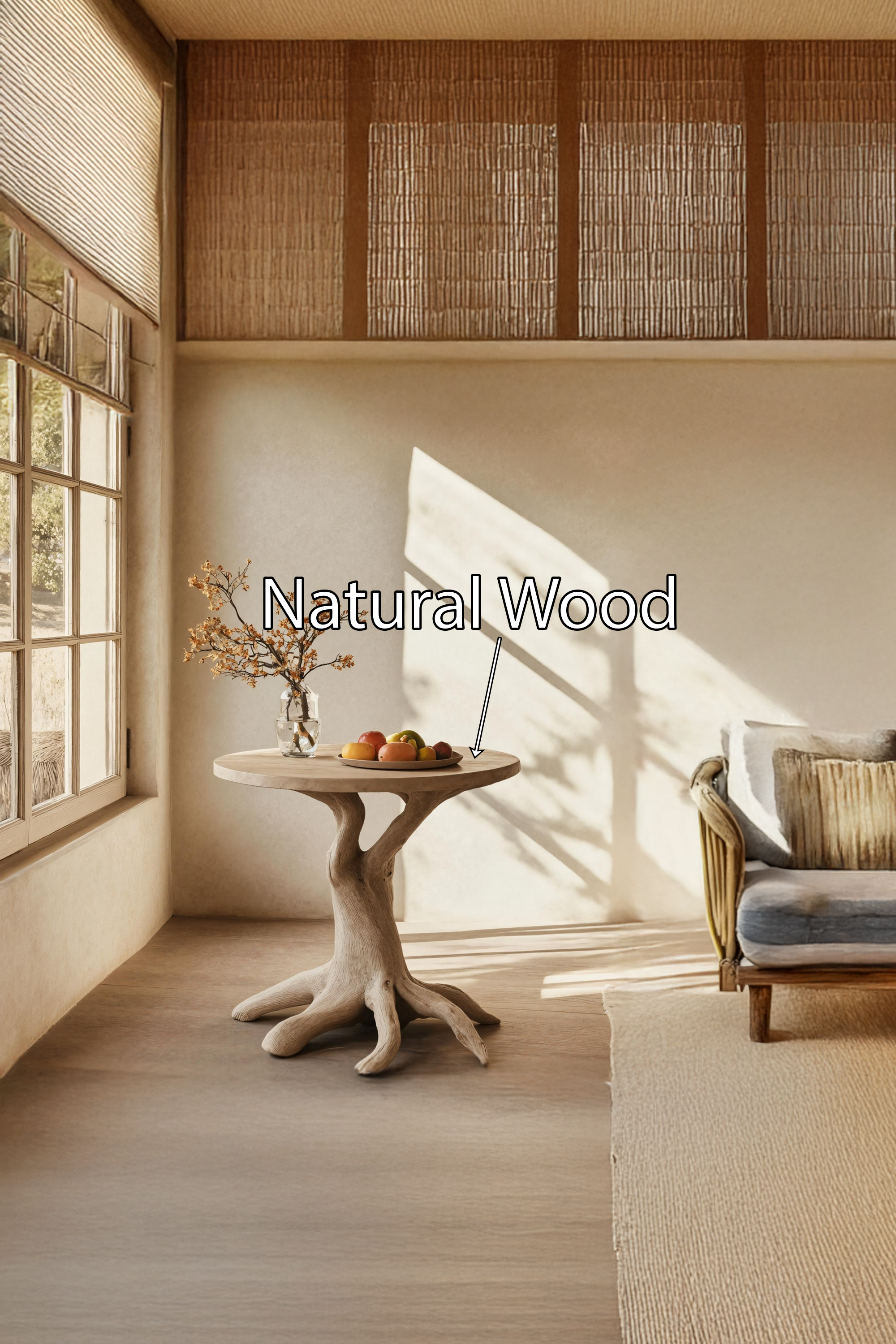 Farmhouse Round End Table For Living Room Modern Furniture Accent SILDTTREN006