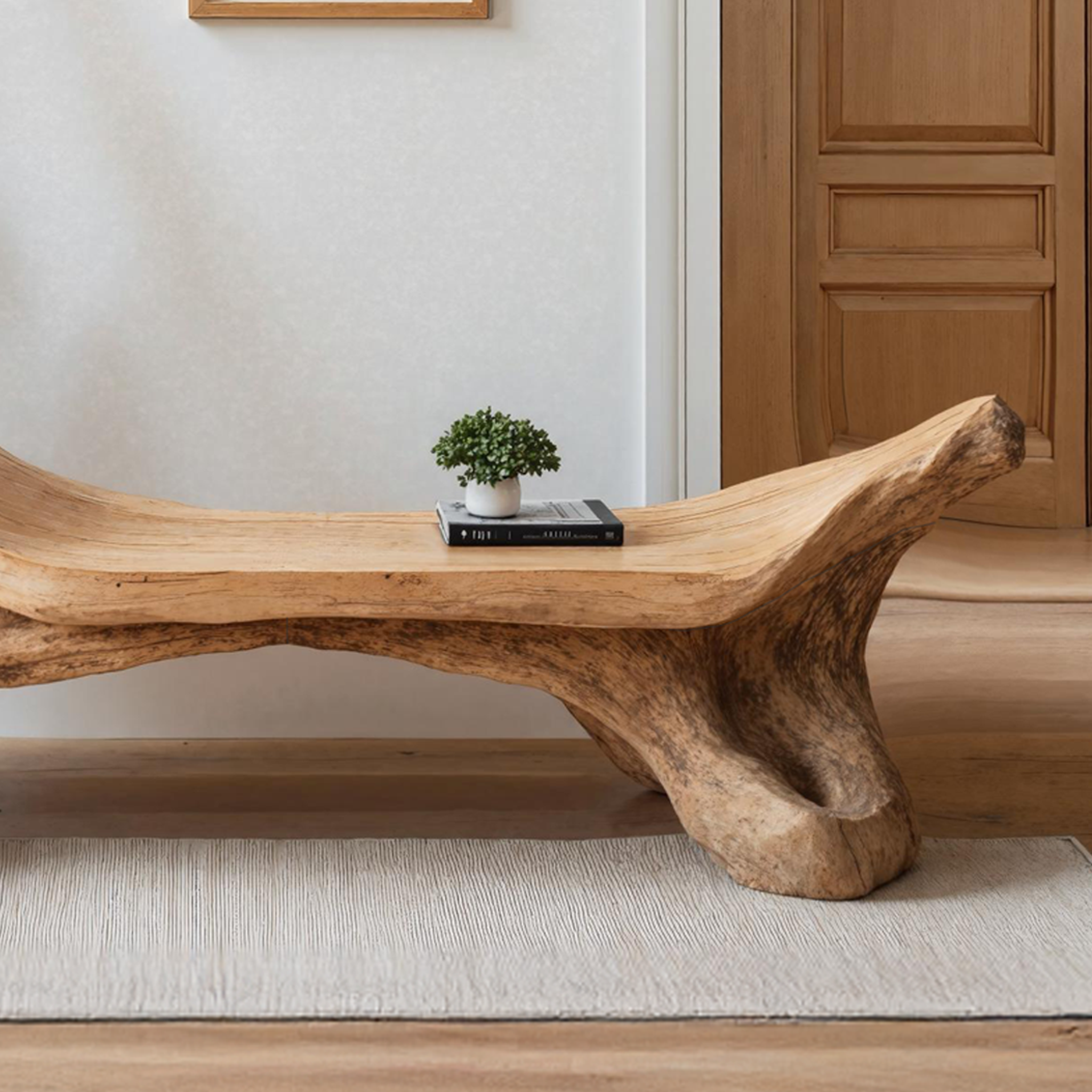 Mid Century Wooden Bench For Modern Living Room Decor SILDTBRB001