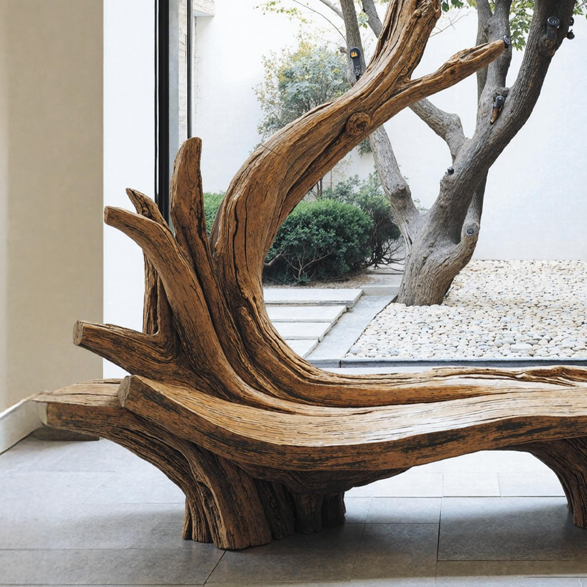 Handcrafted Live Edge Bench For Artistic Patio Designs SILDTBRB009
