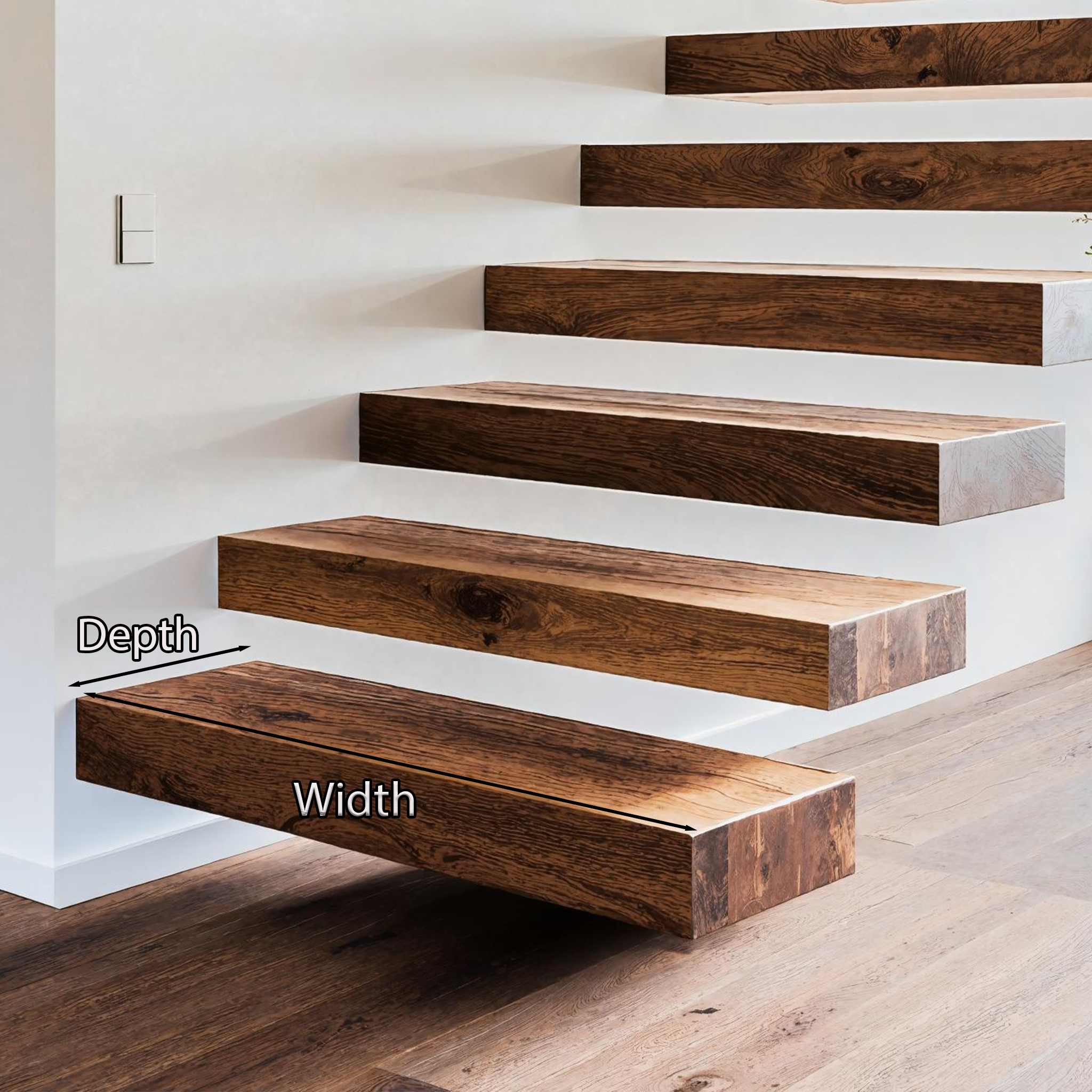 Farmhouse Solid Wood Stair Rustic Home Feature SILDTFLS010