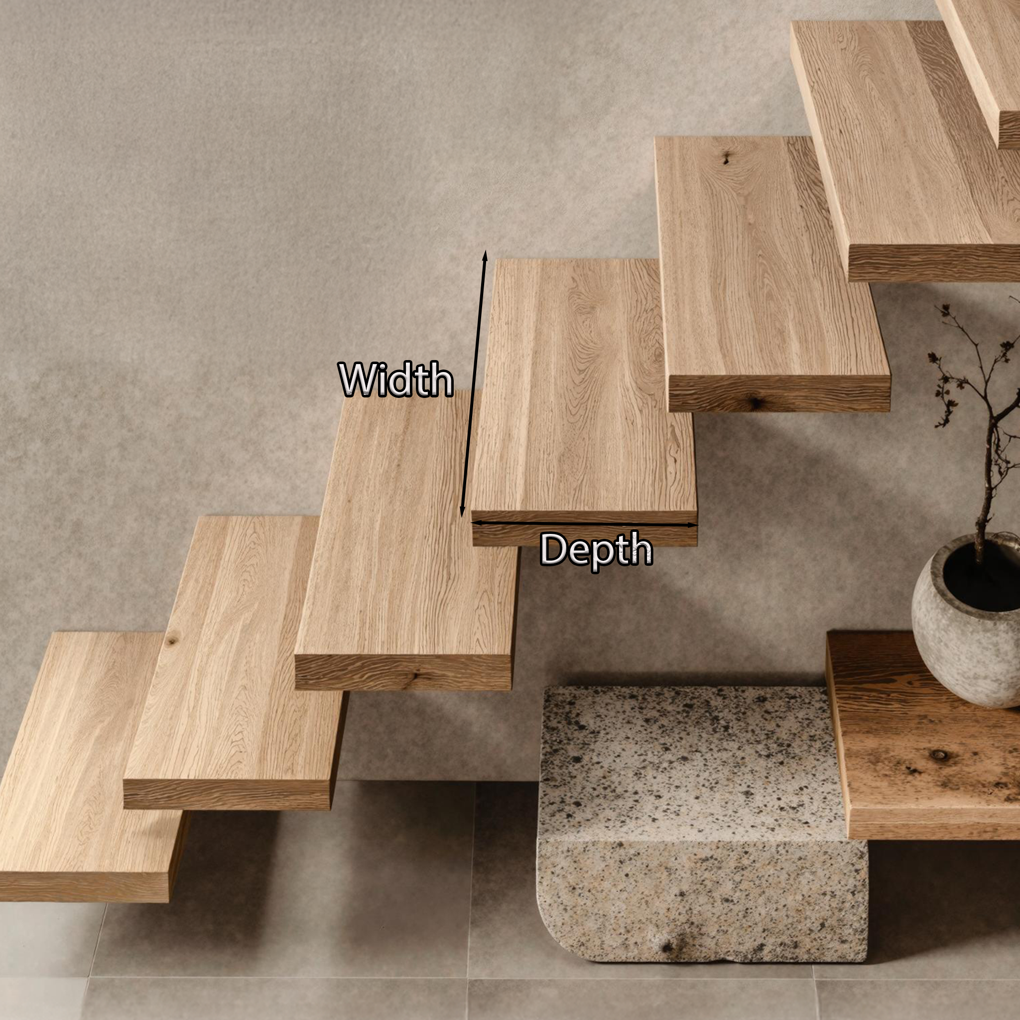 Rustic Wooden Stair Essential Unique Decor SILDTFLS008