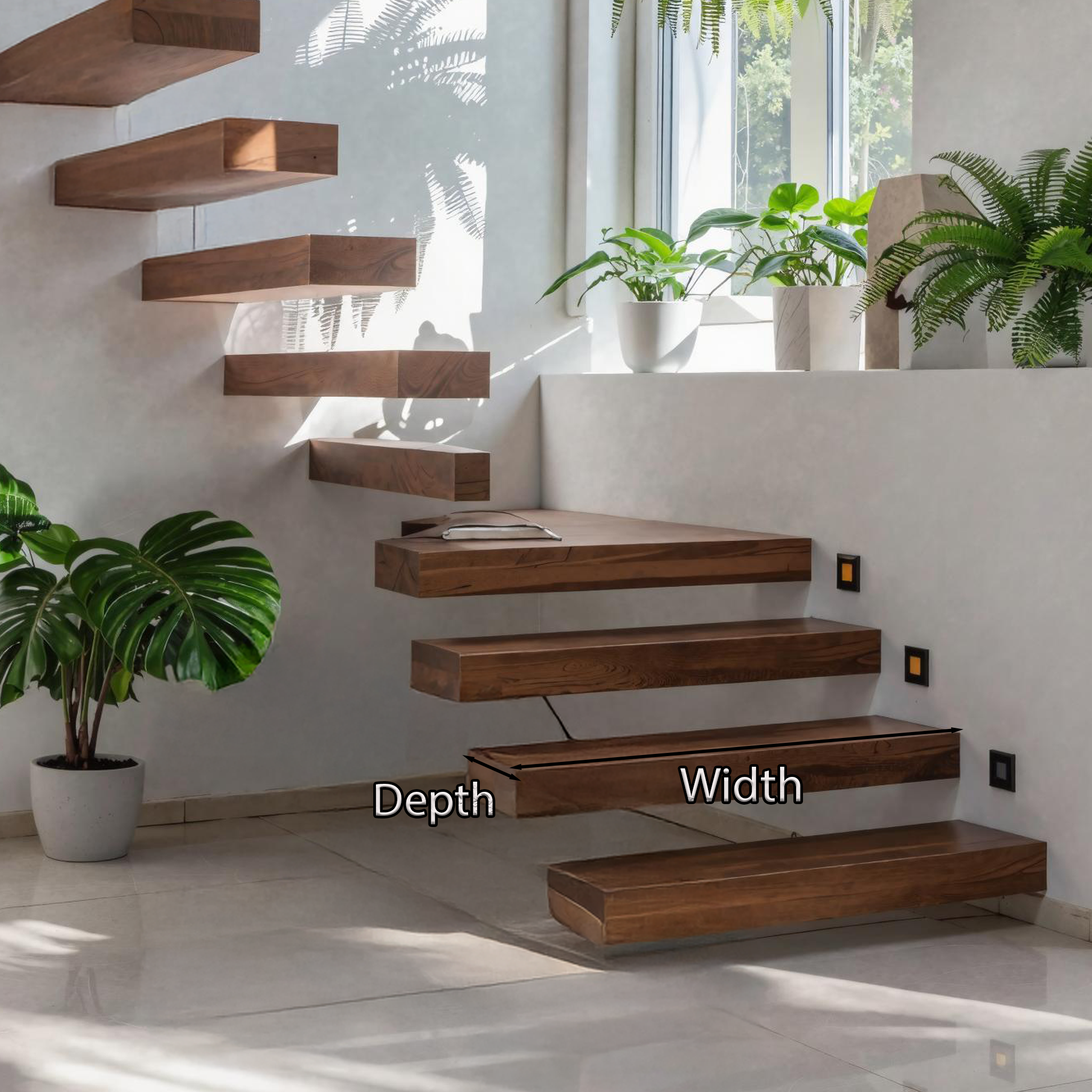 Rustic Solid Wood Stair Best Unique Home Style SILDTFLS004