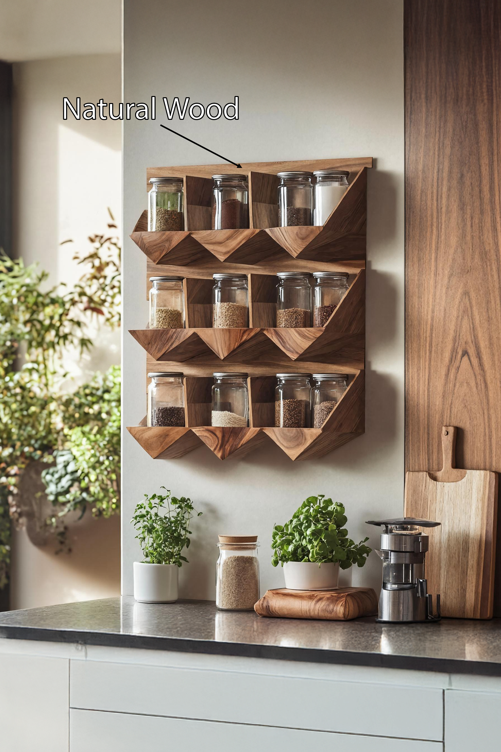 Handmade Spice Storage Rack For Mid Century Kitchen SILDTTRSRS013