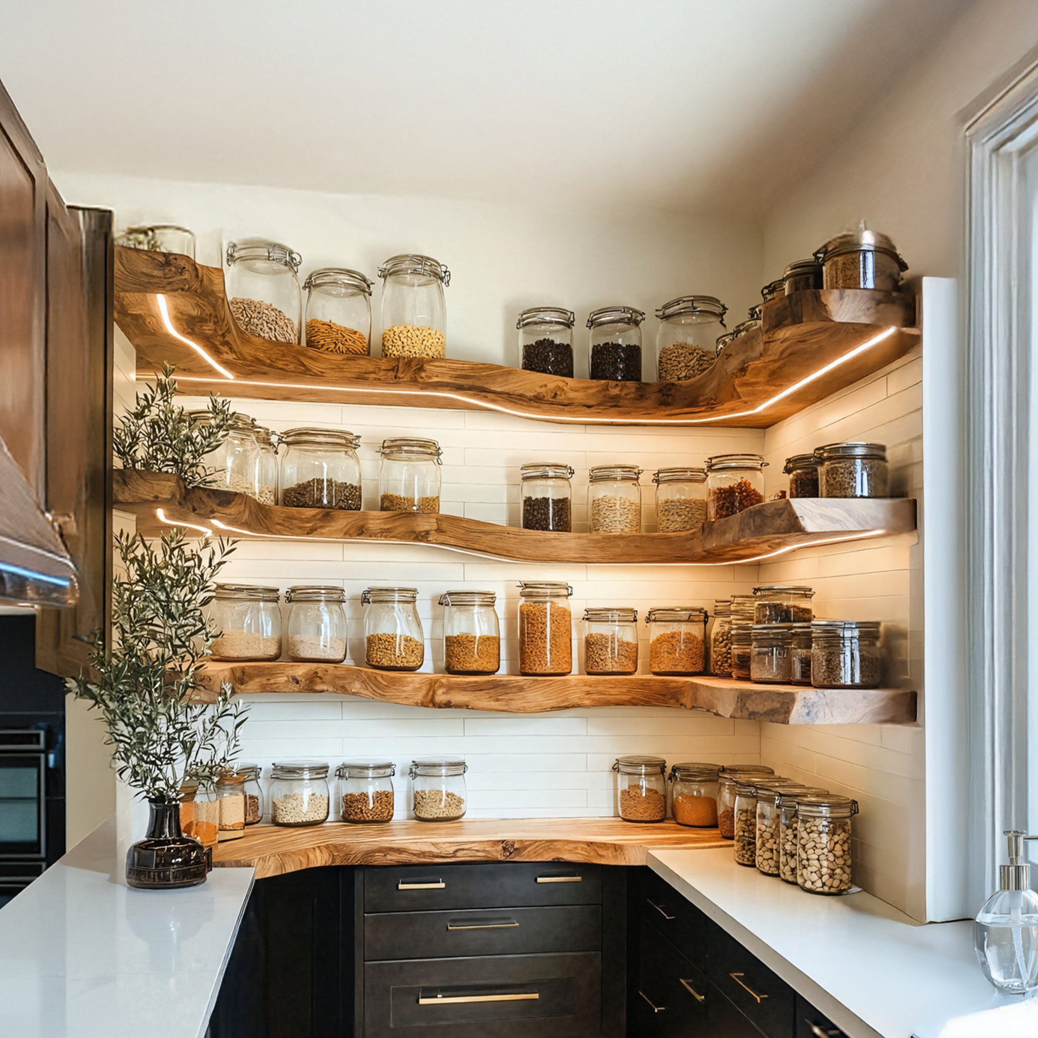 Mid Century Wooden Spice Rack For Kitchen Storage Decor SILDTTNSRS001