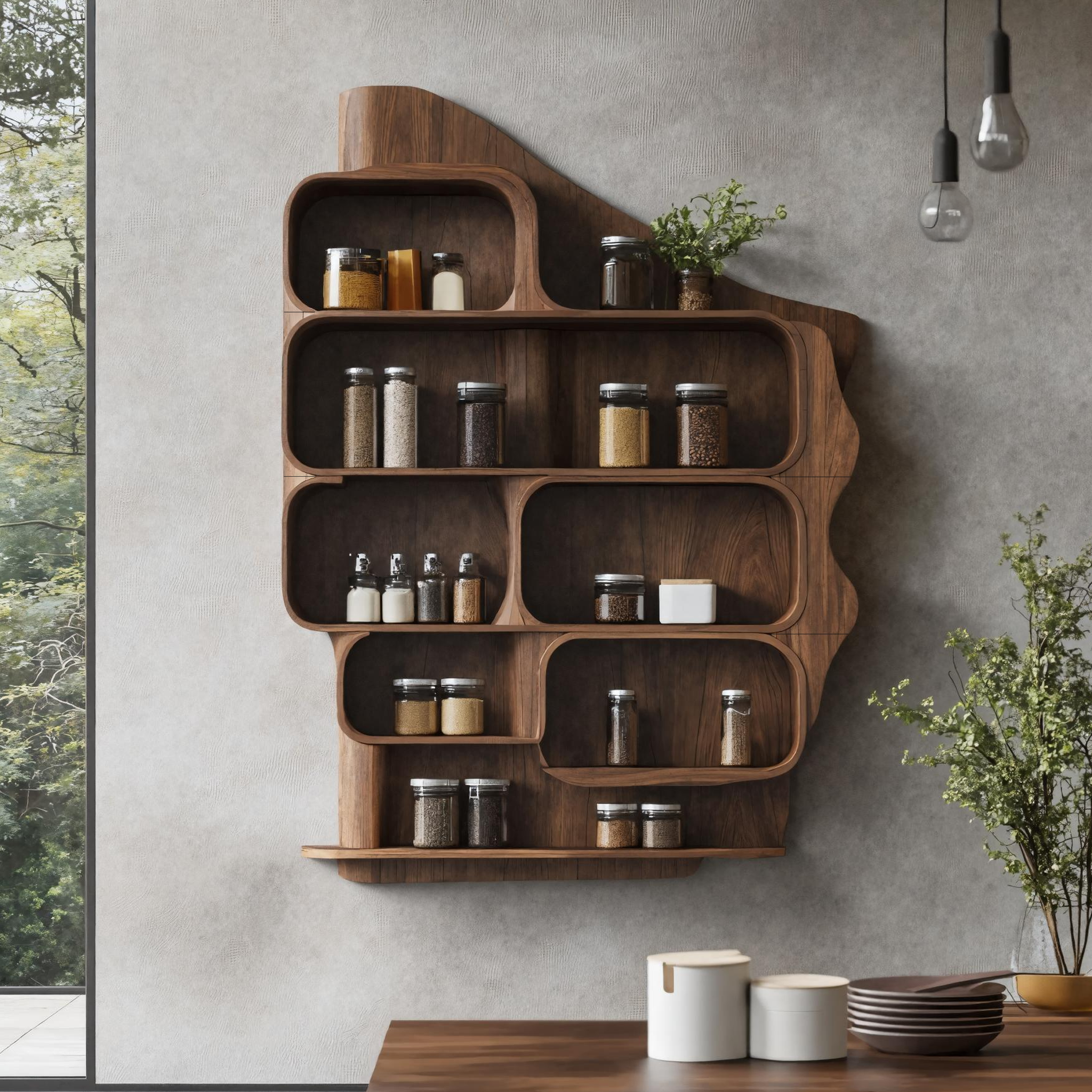 Handmade Wooden Spice Rack For Farmhouse Kitchen Wall SILDTTRSRS008