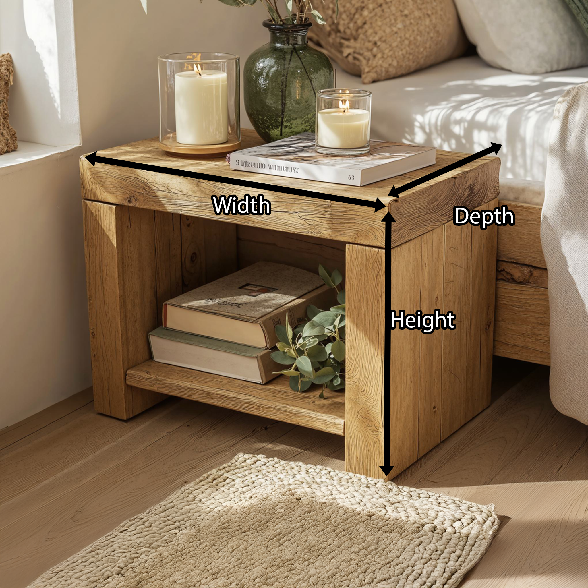Modern Minimalist Wooden Nightstand For Elegant Bedrooms SILDTNS020