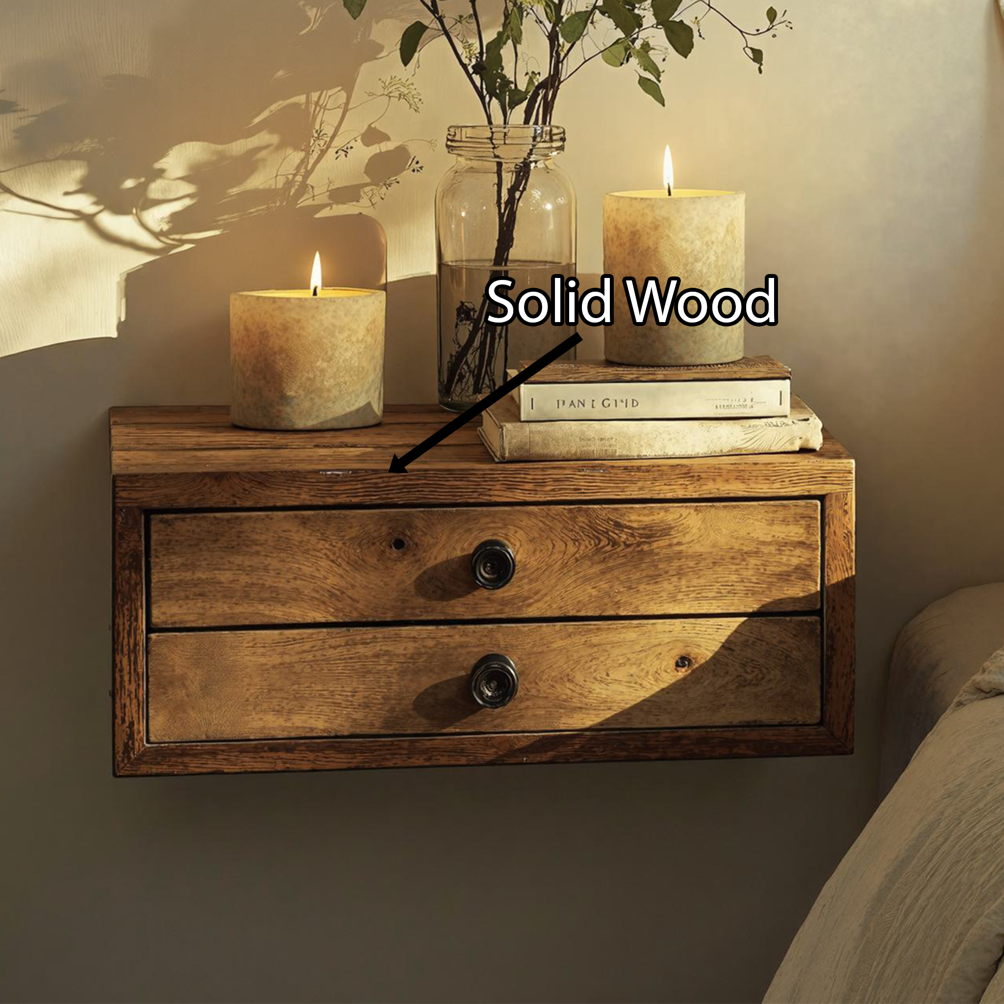 Wall-Mounted Floating Nightstand For Small Spaces SILDTNS013