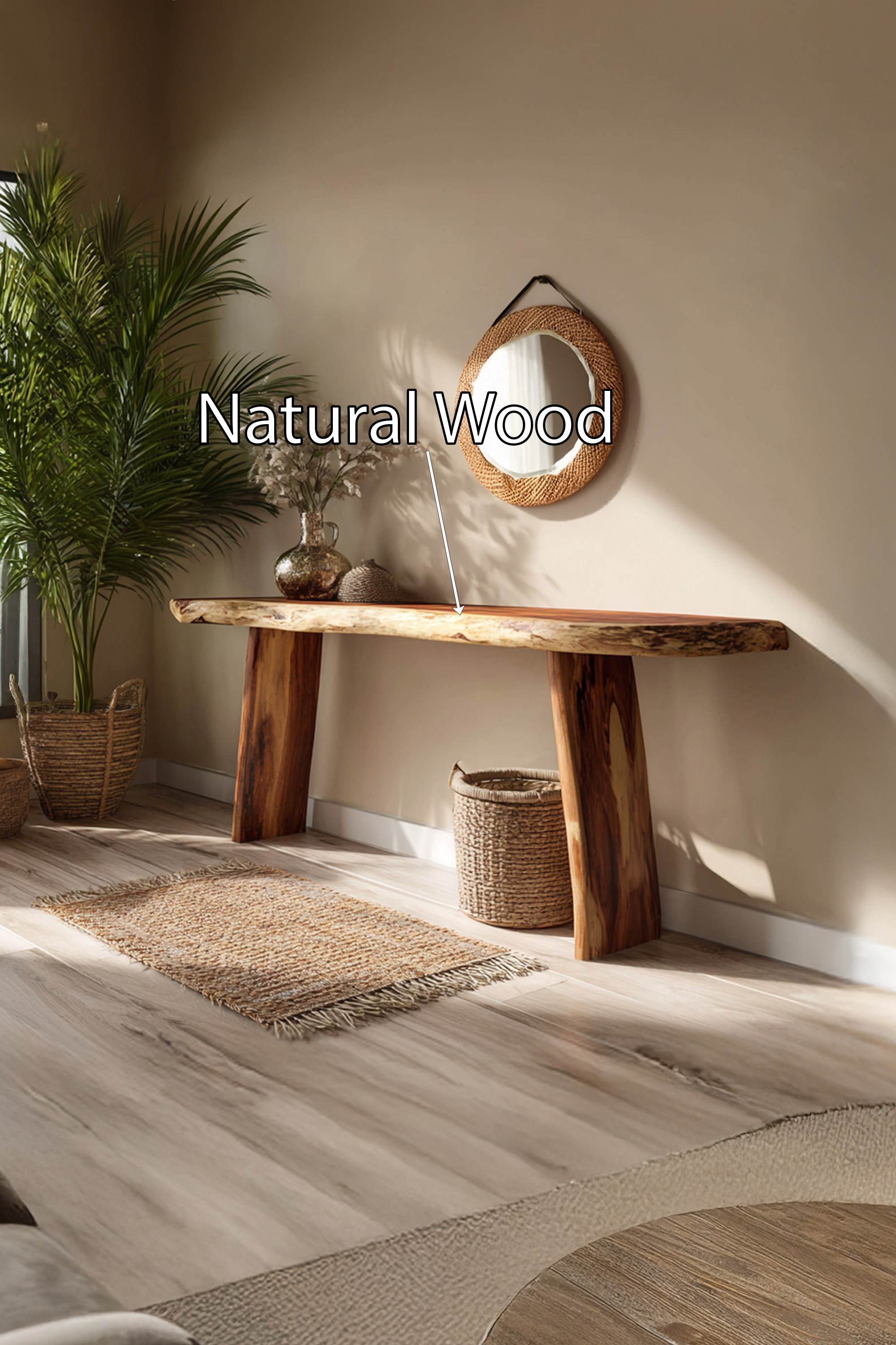 Handcrafted Live Edge Entryway Table For Bedroom Furniture Style SILDTTRCS030