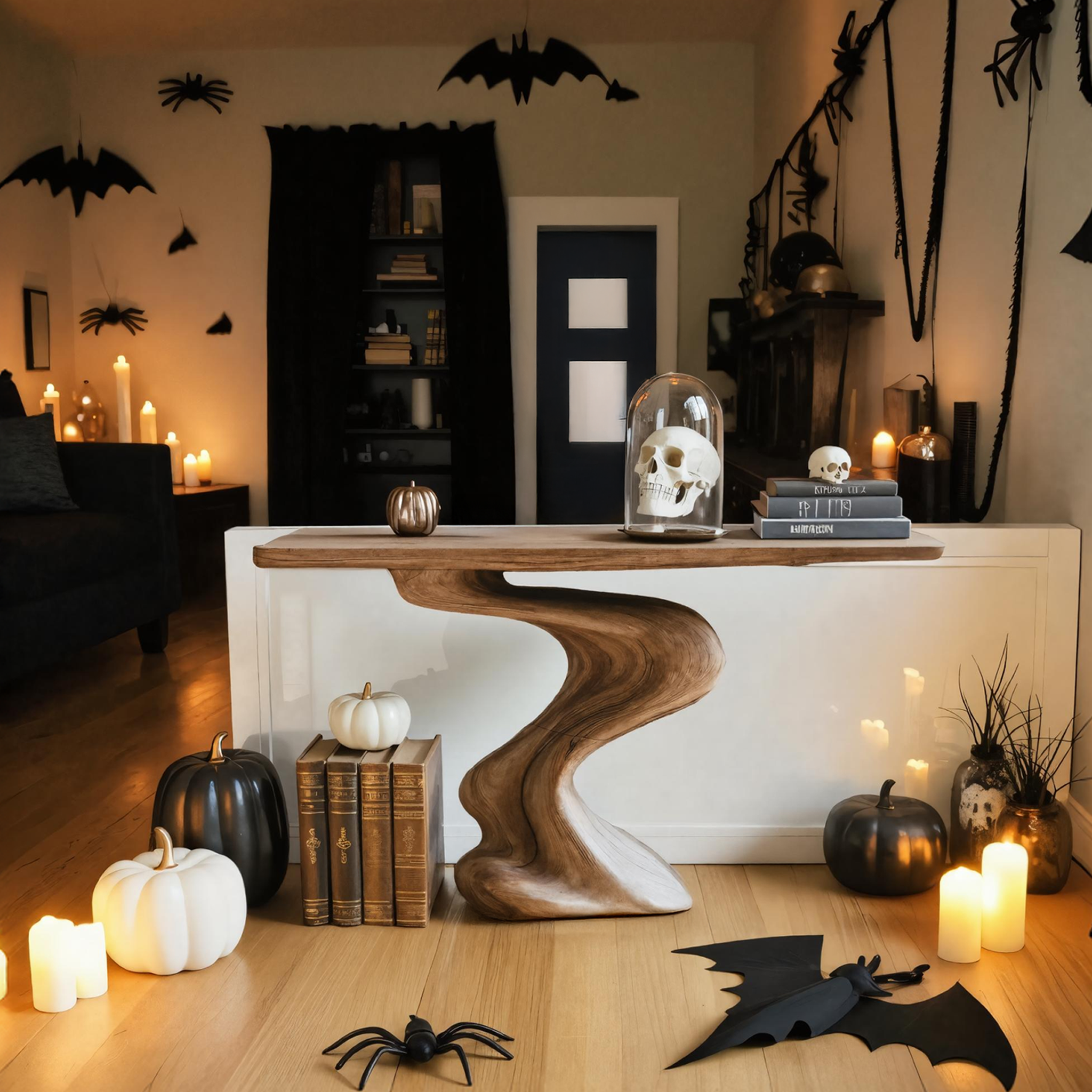 Mid Century Solid Wood Console Table For Living Room Halloween Furniture SILDTTRHCS005