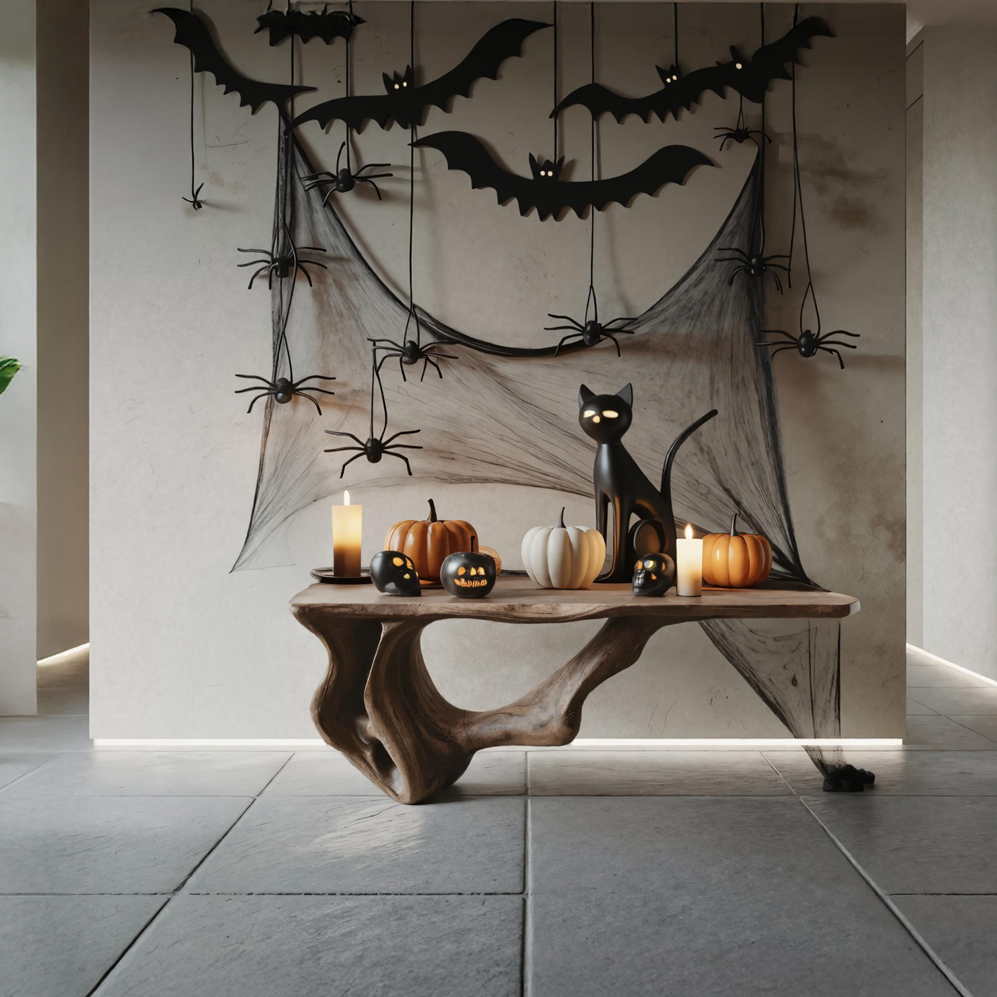 Modern Wooden Live Edge Console Table For Entryway Design Halloween Theme SILDTTRHCS004