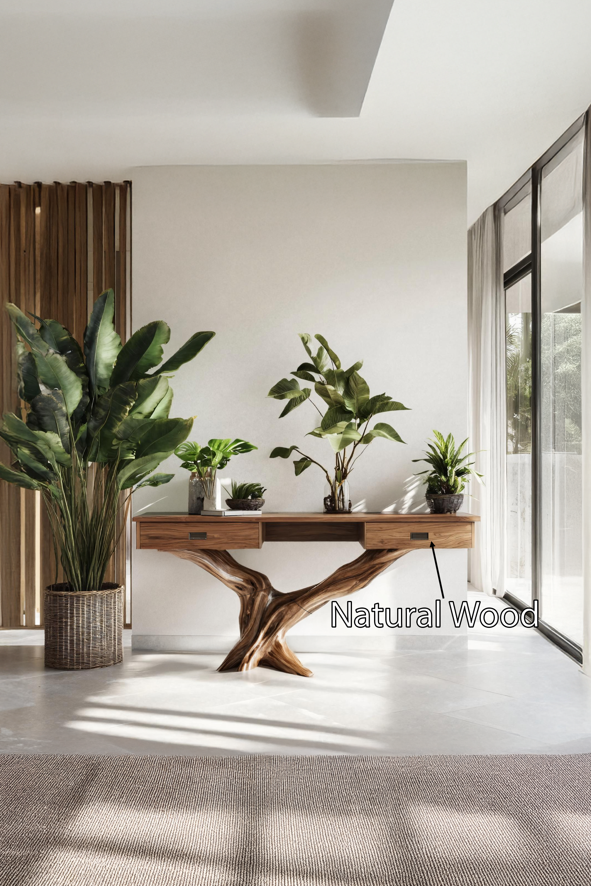 Mid Century Live Edge Entryway Table For Living Room SILDTTRCS005