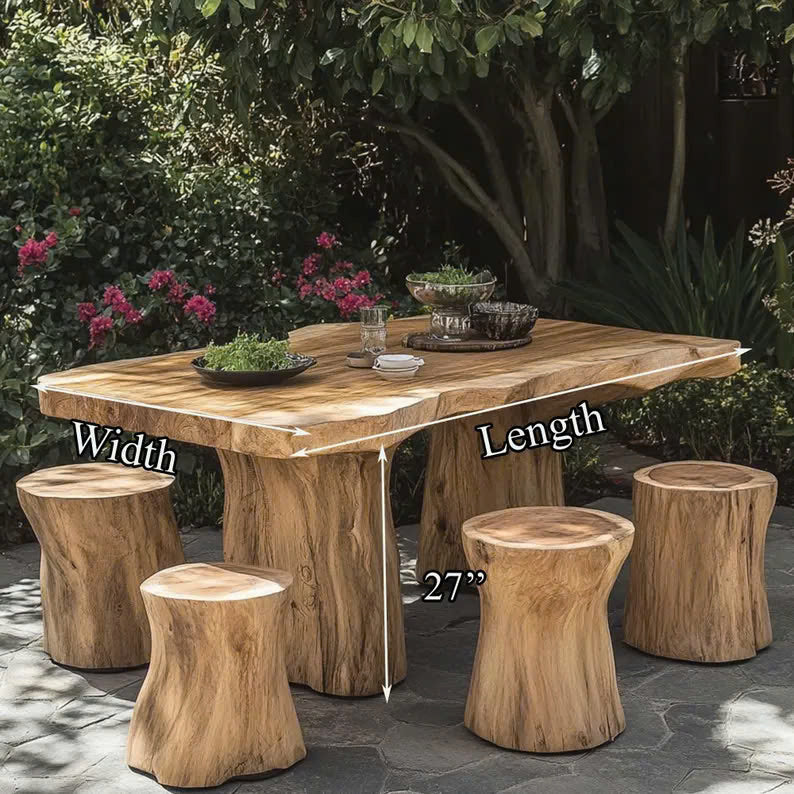 Large Rustic Live Edge Dining Table Set Home Decor Gift SINLDT022