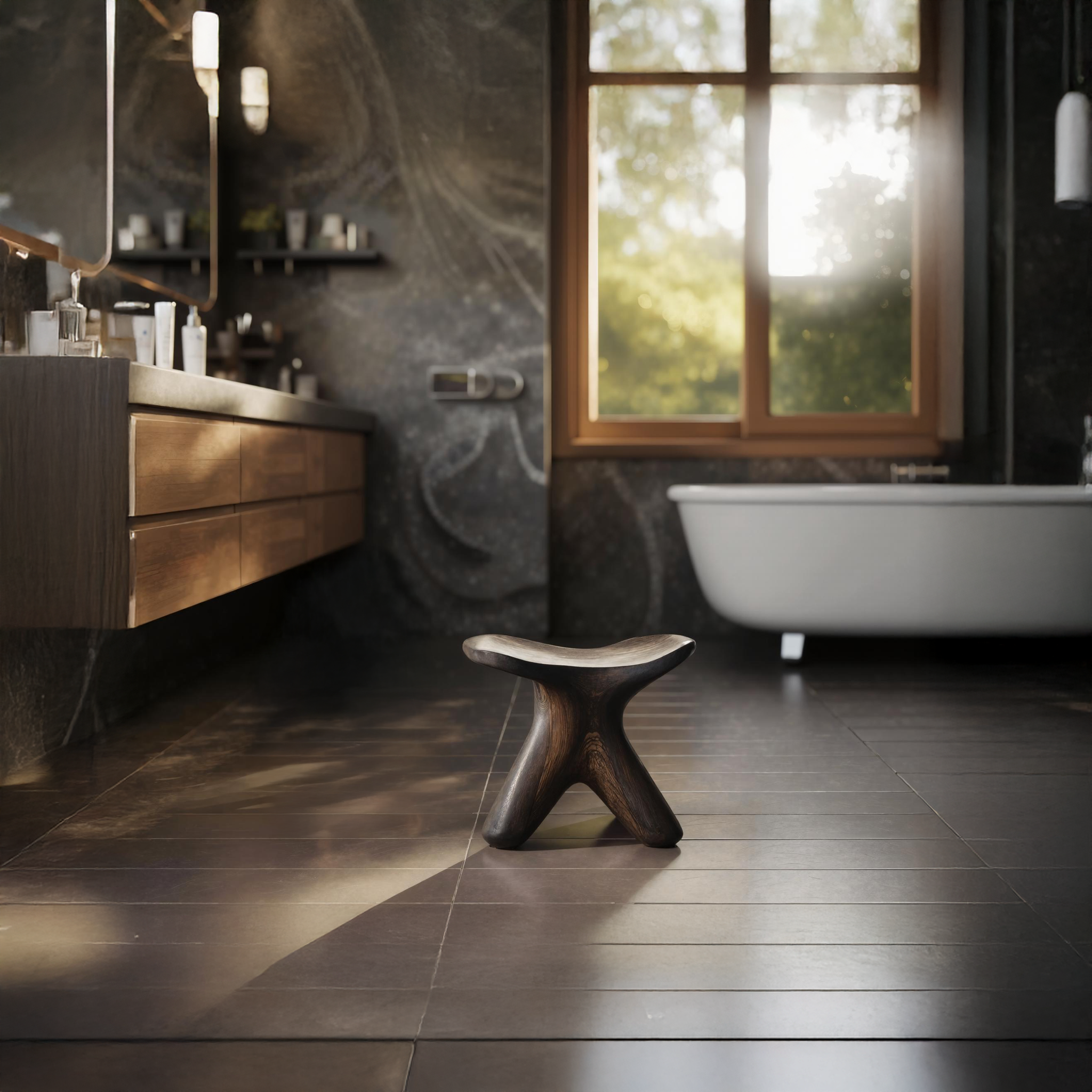 Handcrafted Bath Seat For Stylish Bathroom Furniture SILDTTRSB002