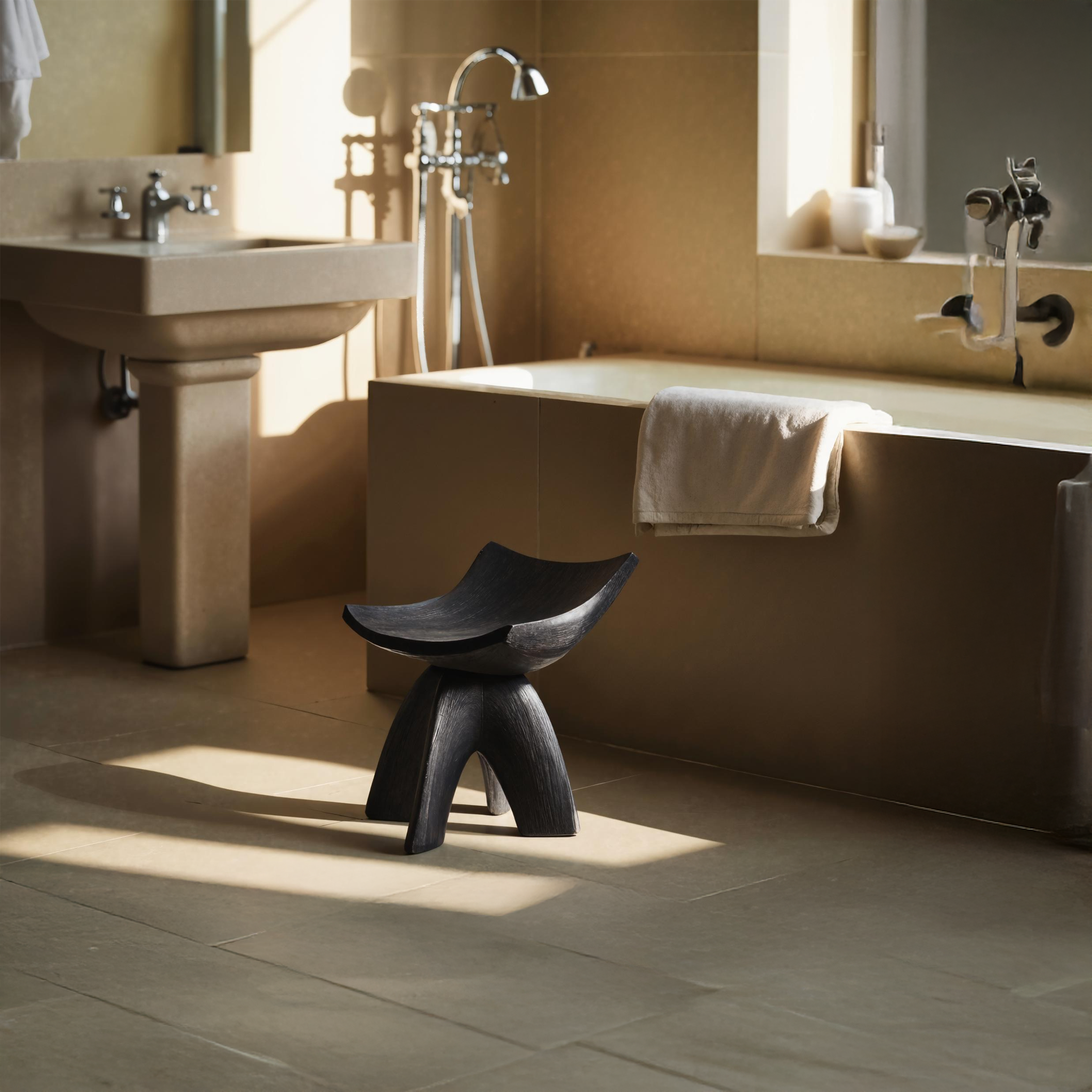 Rustic Shower Stool For Vintage Bathroom Aesthetic SILDTTRSB007