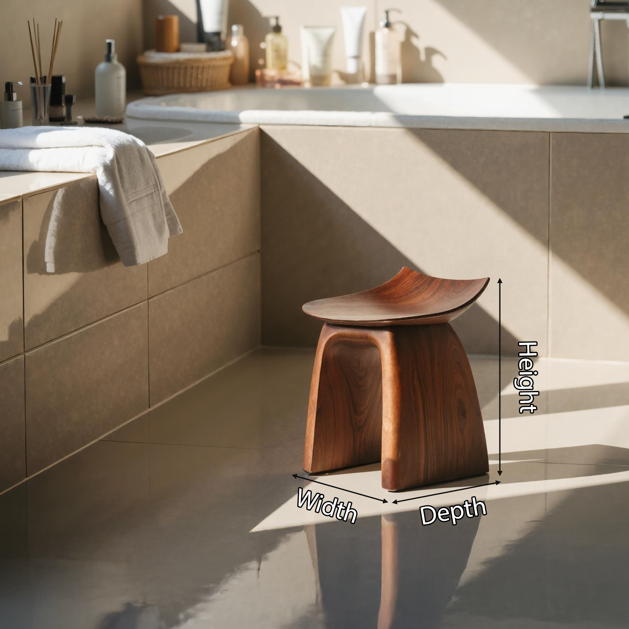 Mid Century Shower Bench For Bathroom Furniture Decor SILDTTNSB001