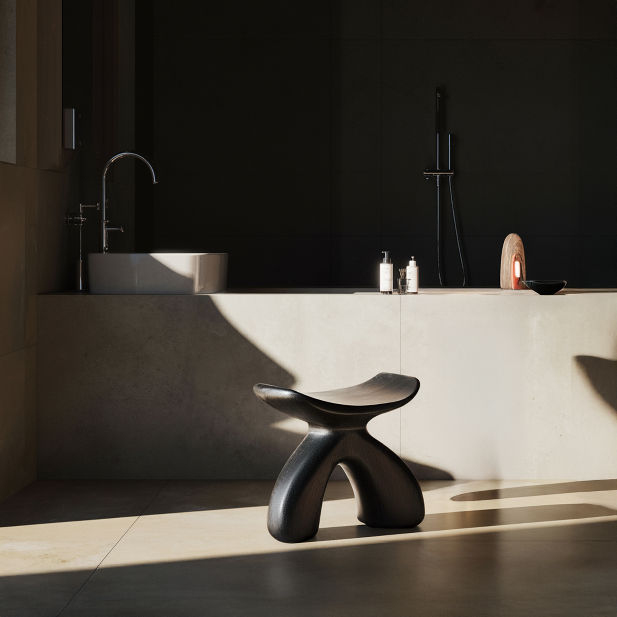 Handcrafted Shower Stool For Wooden Bathroom Style SILDTTRSB005