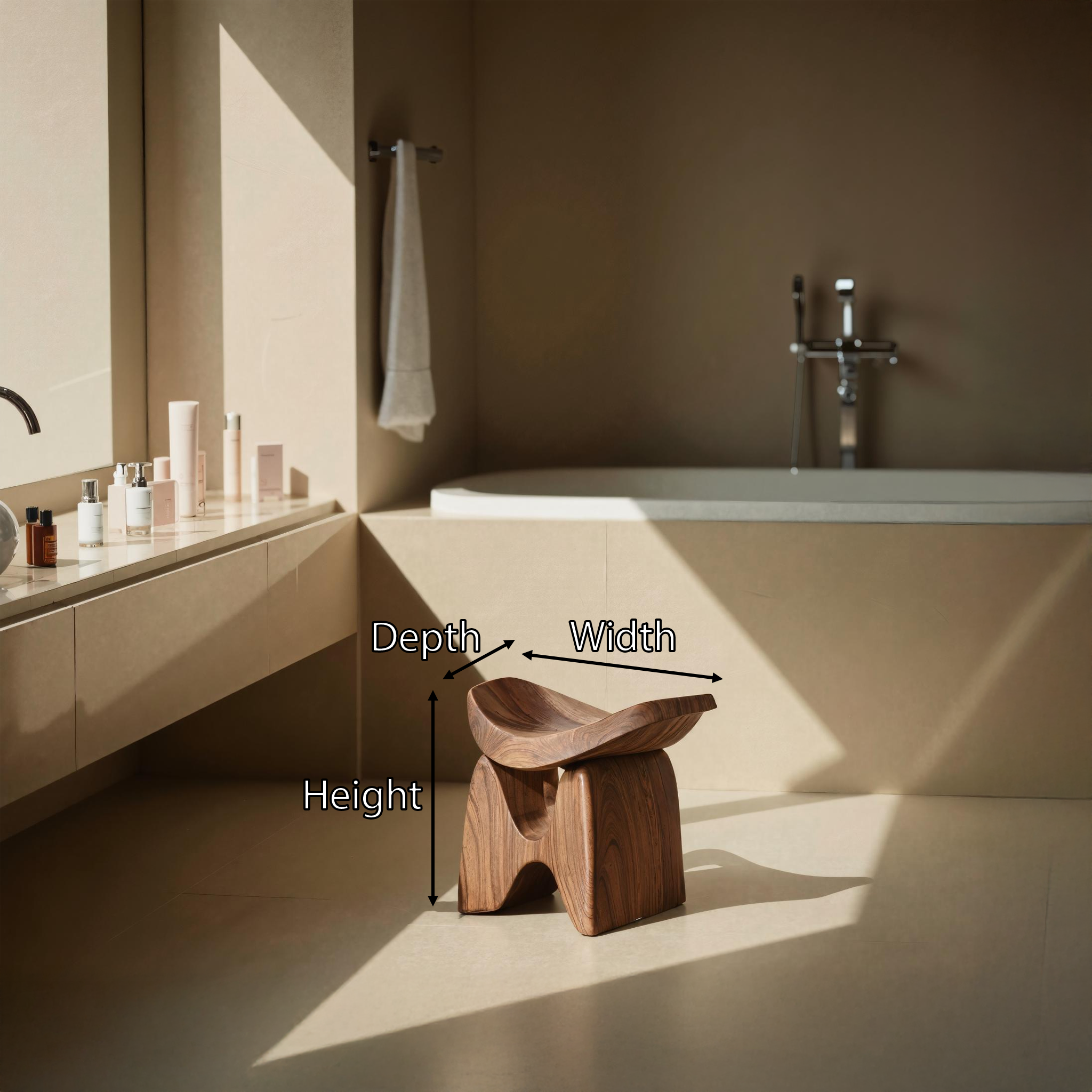 Mid Century Shower Stool For Elegant Bathroom Look SILDTTRSB008