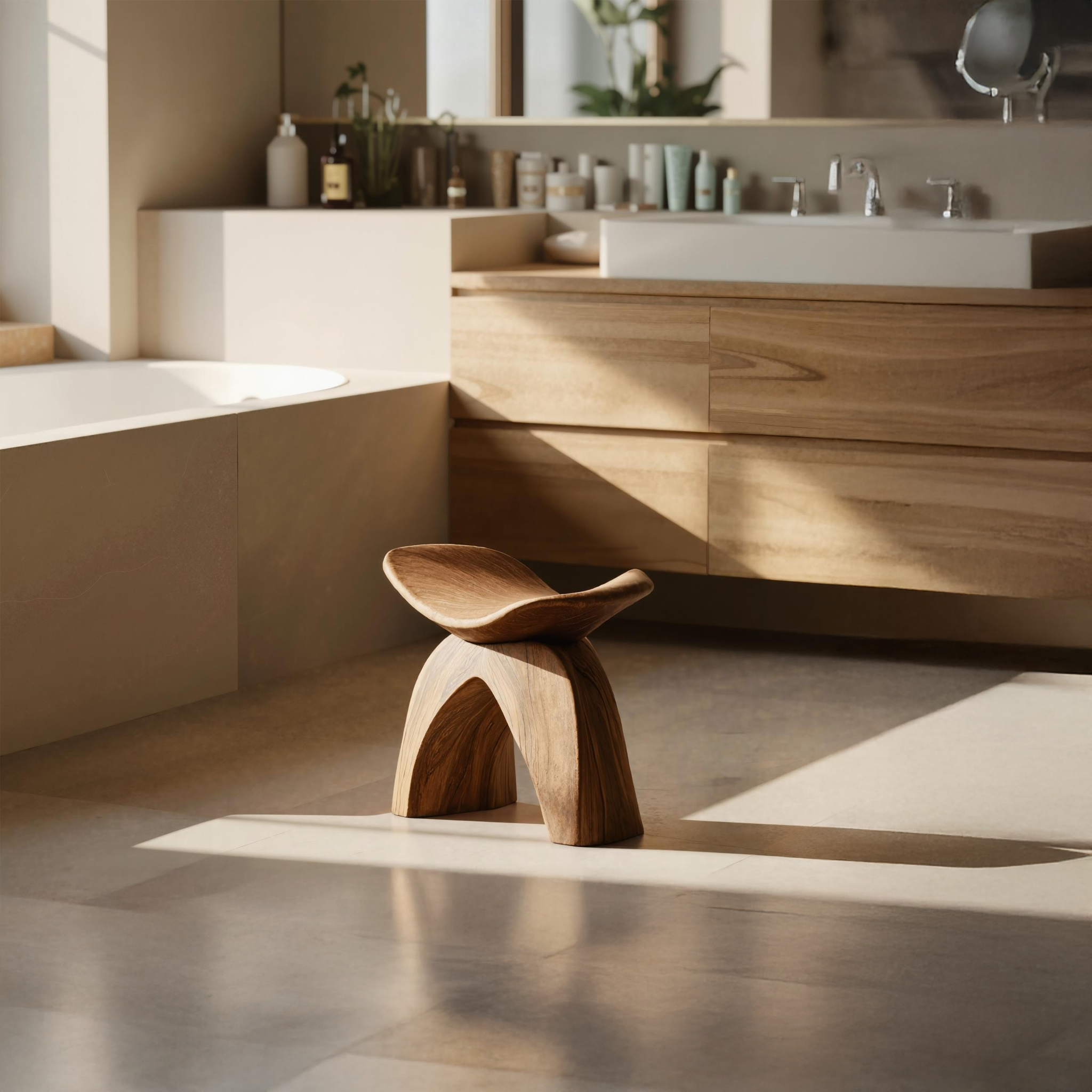 Farmhouse Bath Seat For Cozy Bathroom Furniture Decor SILDTTRSB006