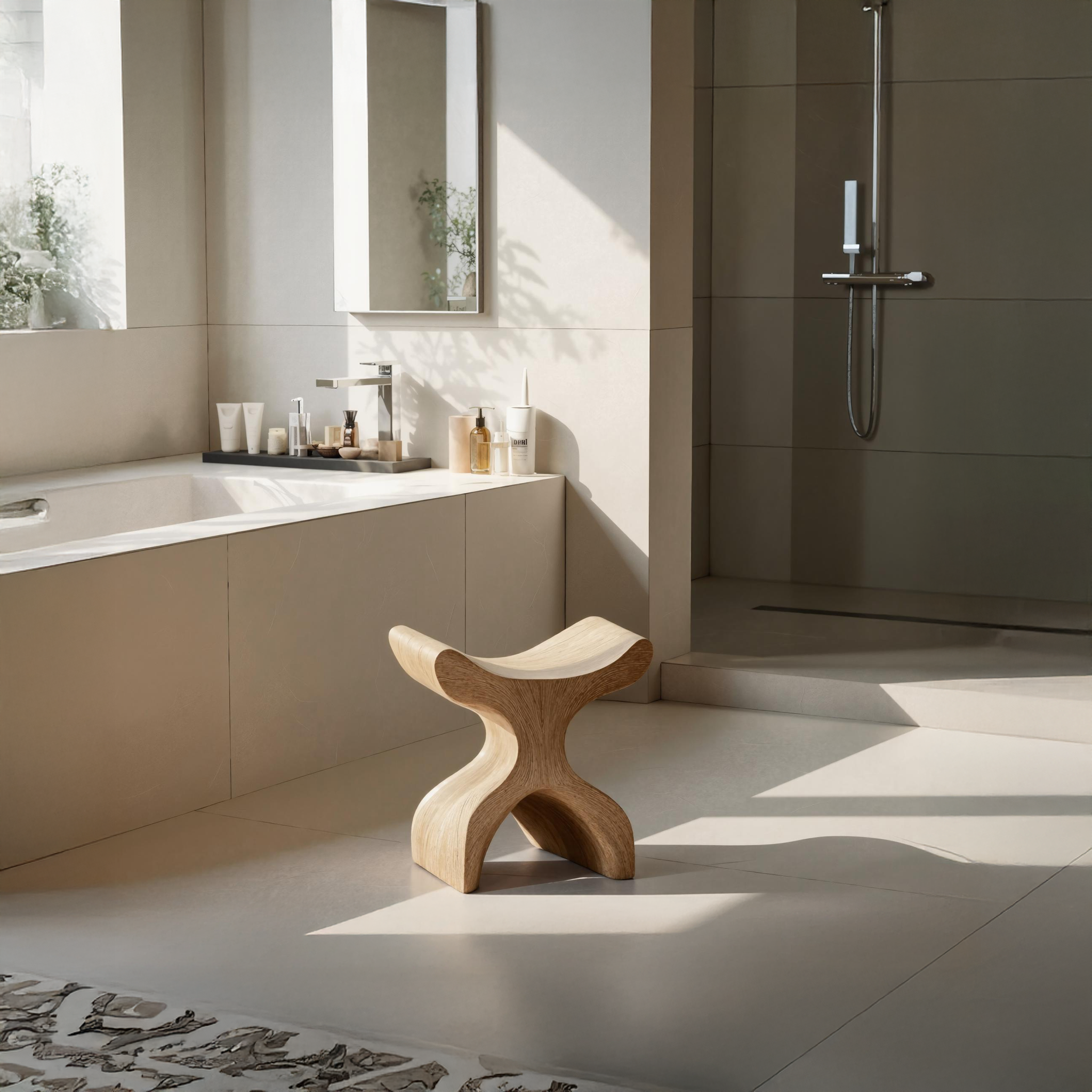 Mid Century Bath Seat For Modern Bathroom Furniture SILDTTRSB004
