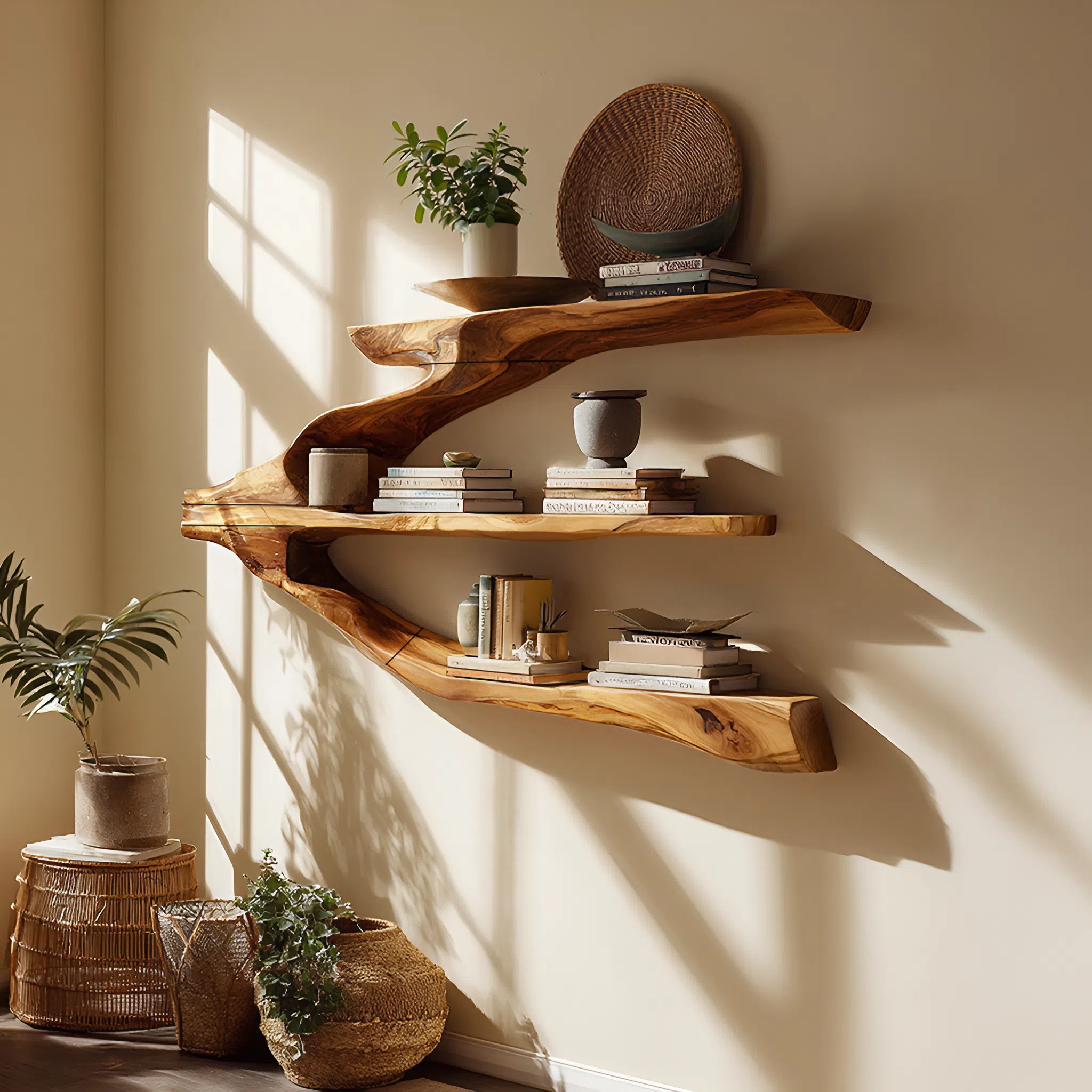 Minimalist Wooden Entryway Display Shelf For Hallway Organizer SILDTTRWMS017