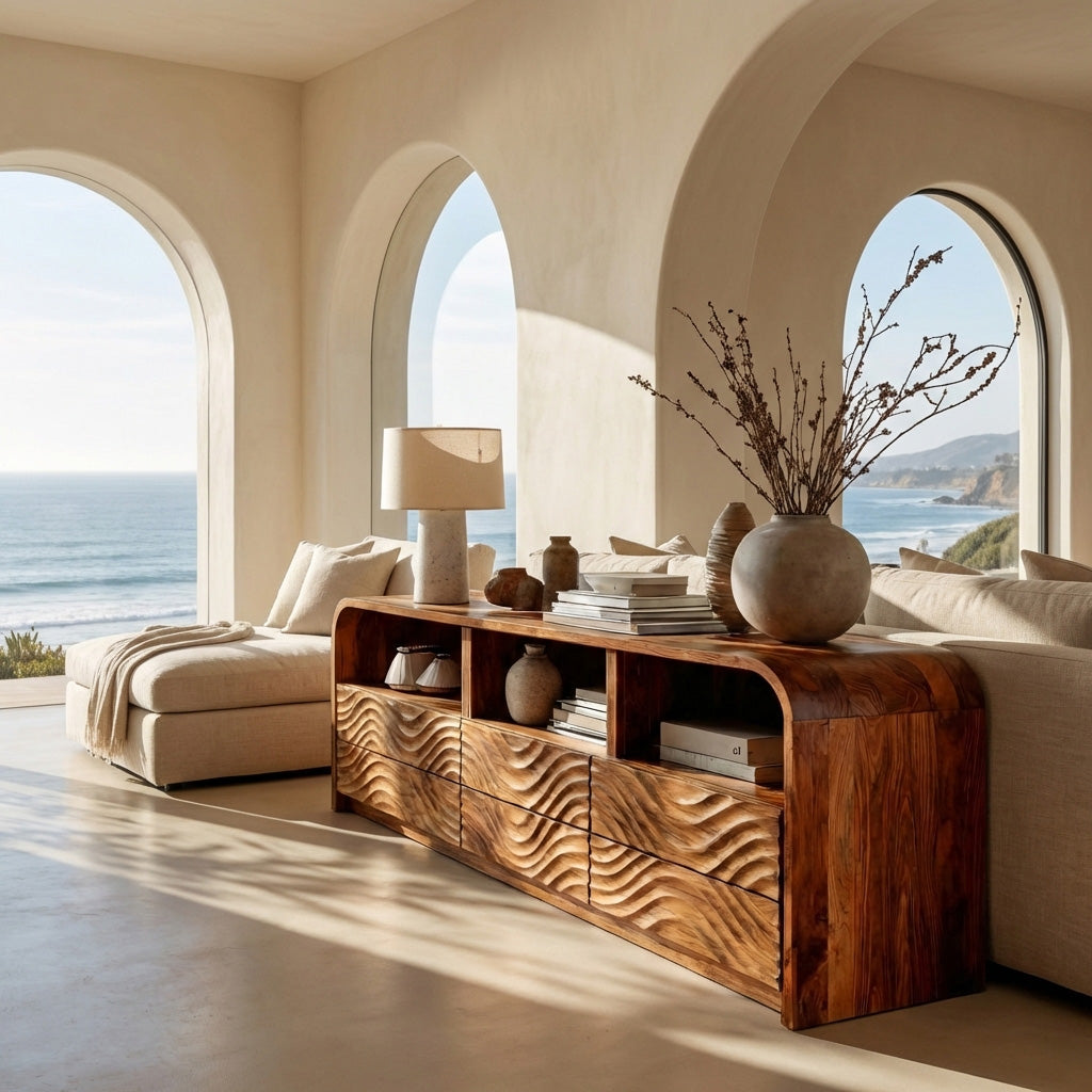 Luxury Natural Wood Sideboard For Living Room RTTHHNSD036