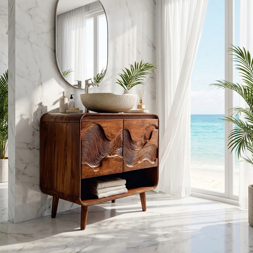 Coastal Wooden Bathroom Vanity For Bathroom RTTHHNBRV014