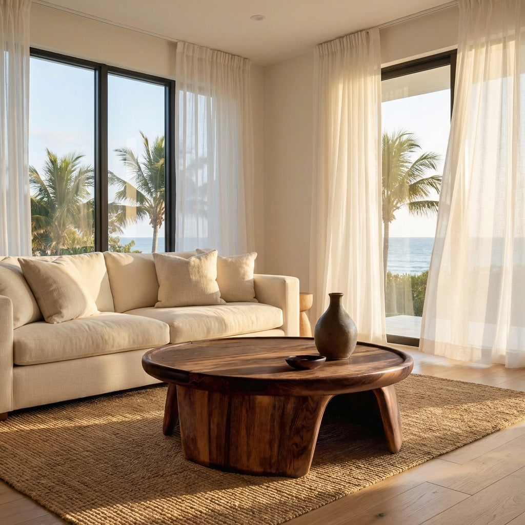 Modern Coffee Table With Three Pedestal Base For Living RTTHHNCF070