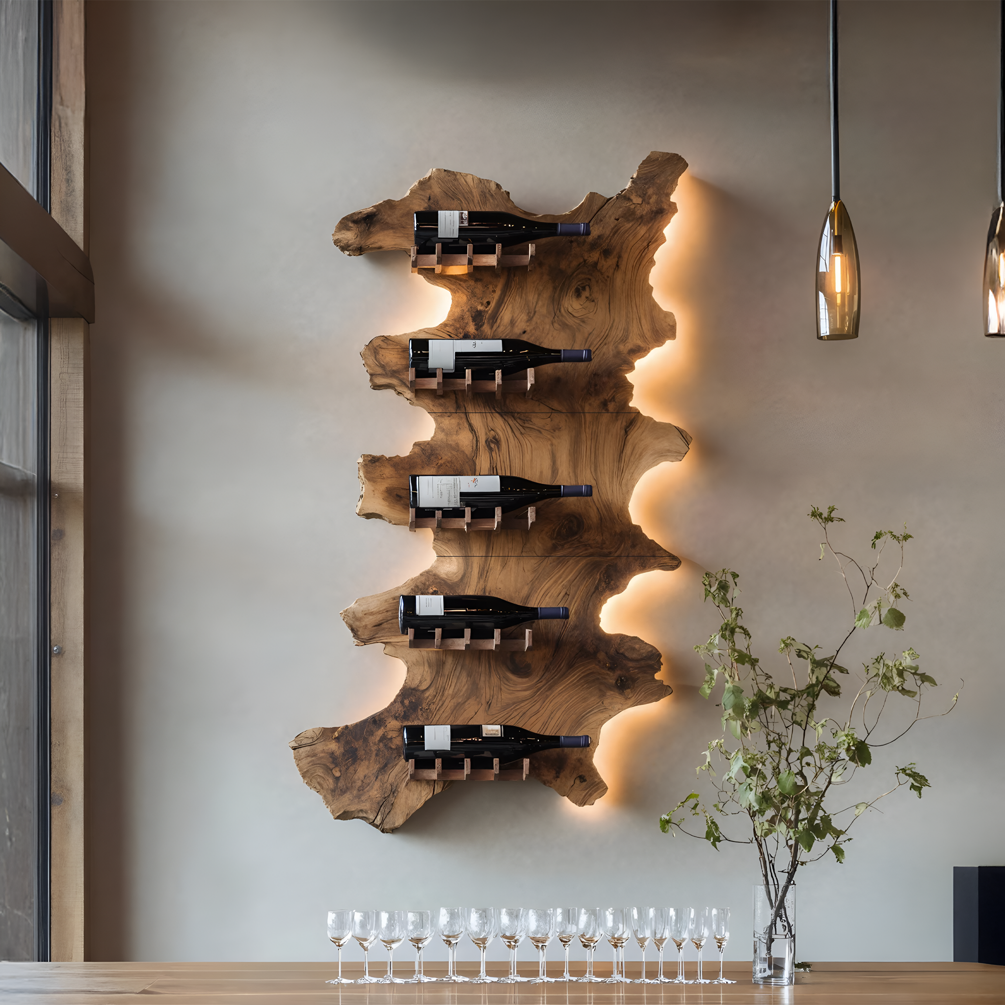 Mid Century Wooden Wine Rack For Bar Decor And Wine Storage SILDTTRWH047