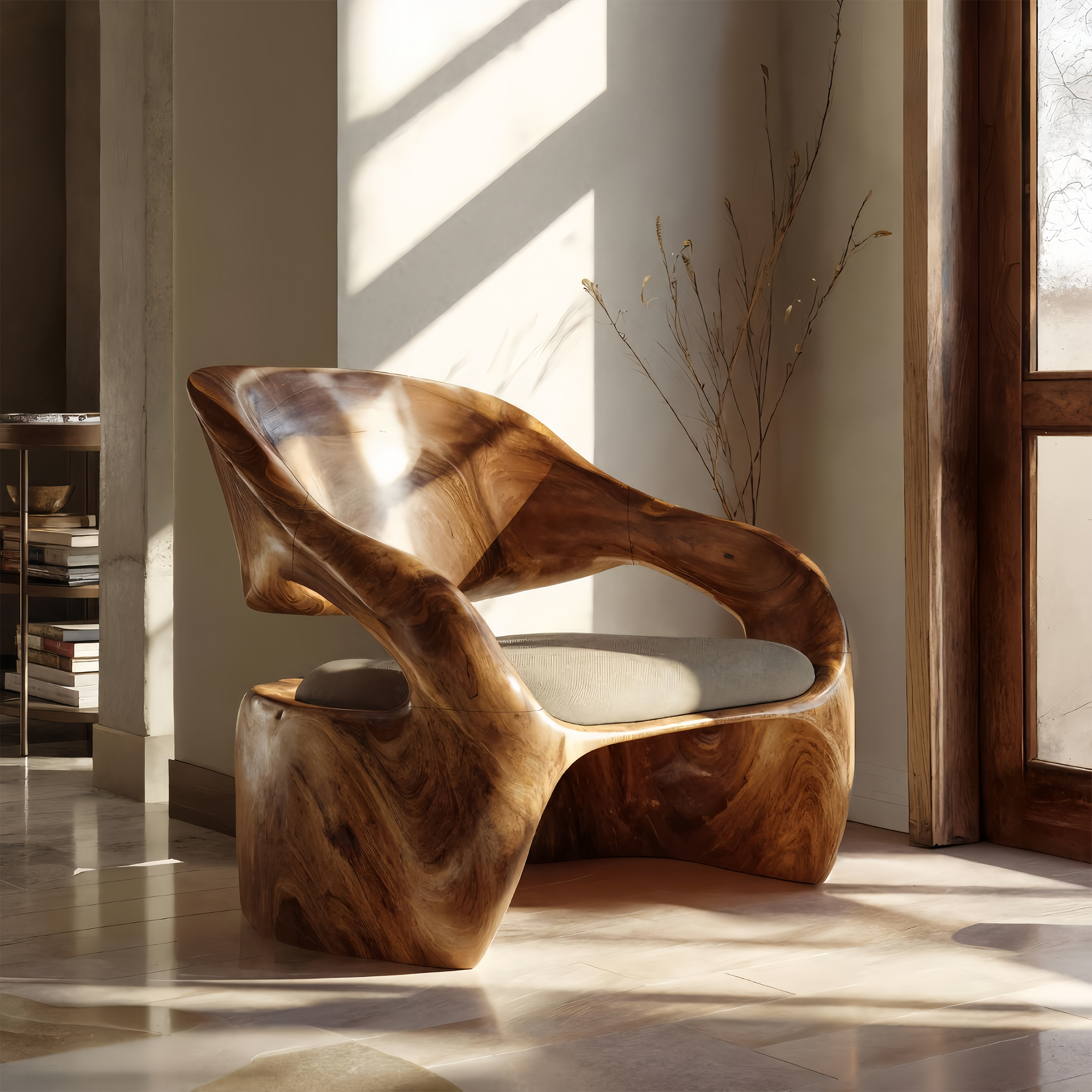 Organic Sculptural Lounge Chair For Living Or Bedroom RTTHHNCHR080