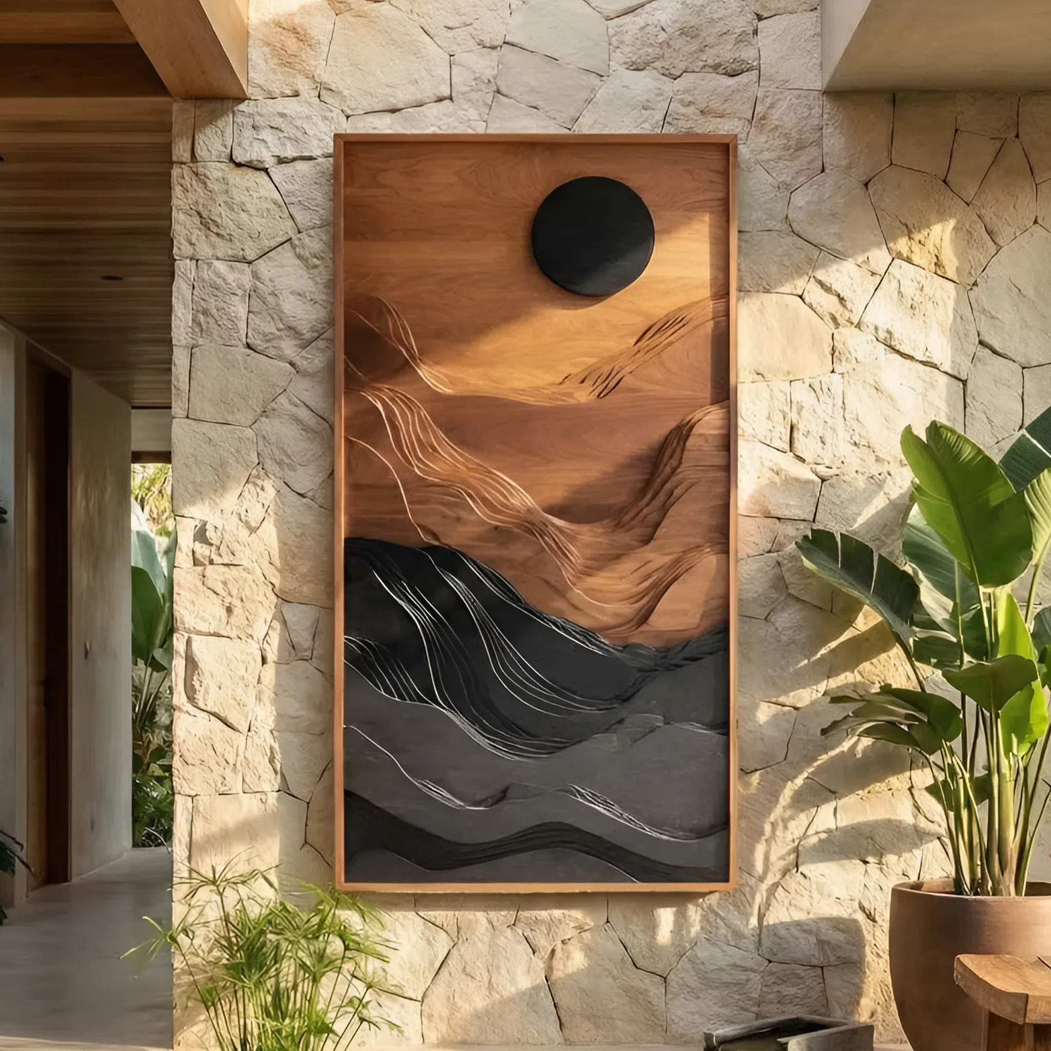 Mid Century Abstract Wall Sculpture For Living Room Accent SILDTTNWA049