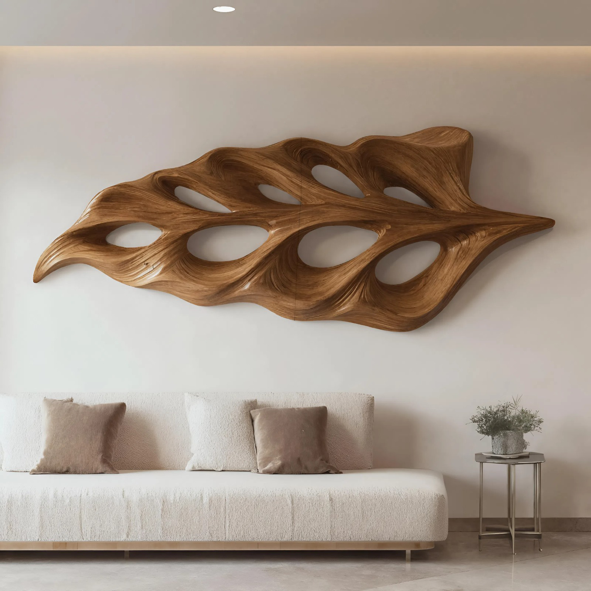 Modern Flowing Leaf Shape Carved For Home RTTHHNWA095
