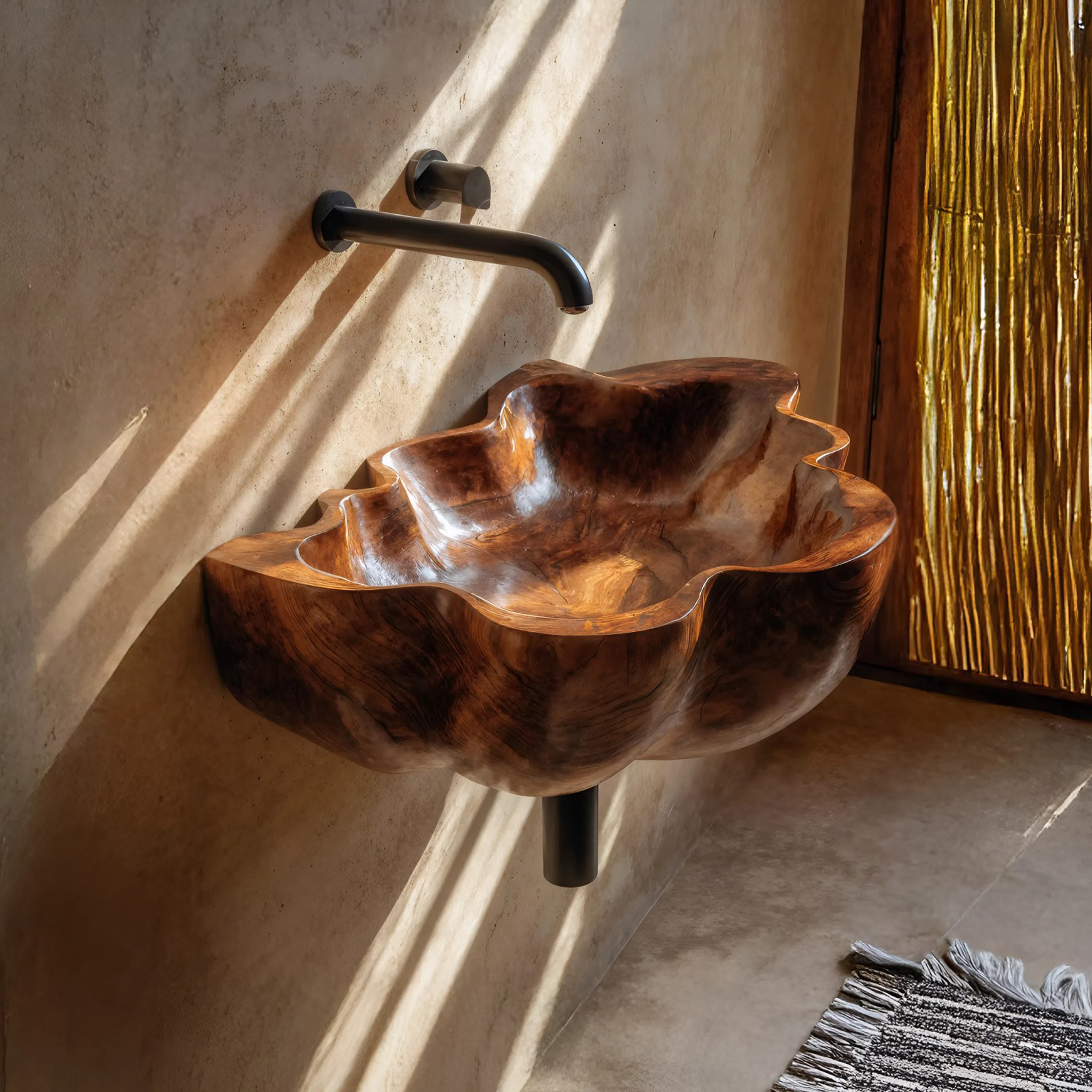 Handcrafted Live Edge Wood Basin For Unique Bedroom Vanity Decor SILDTTRVS034
