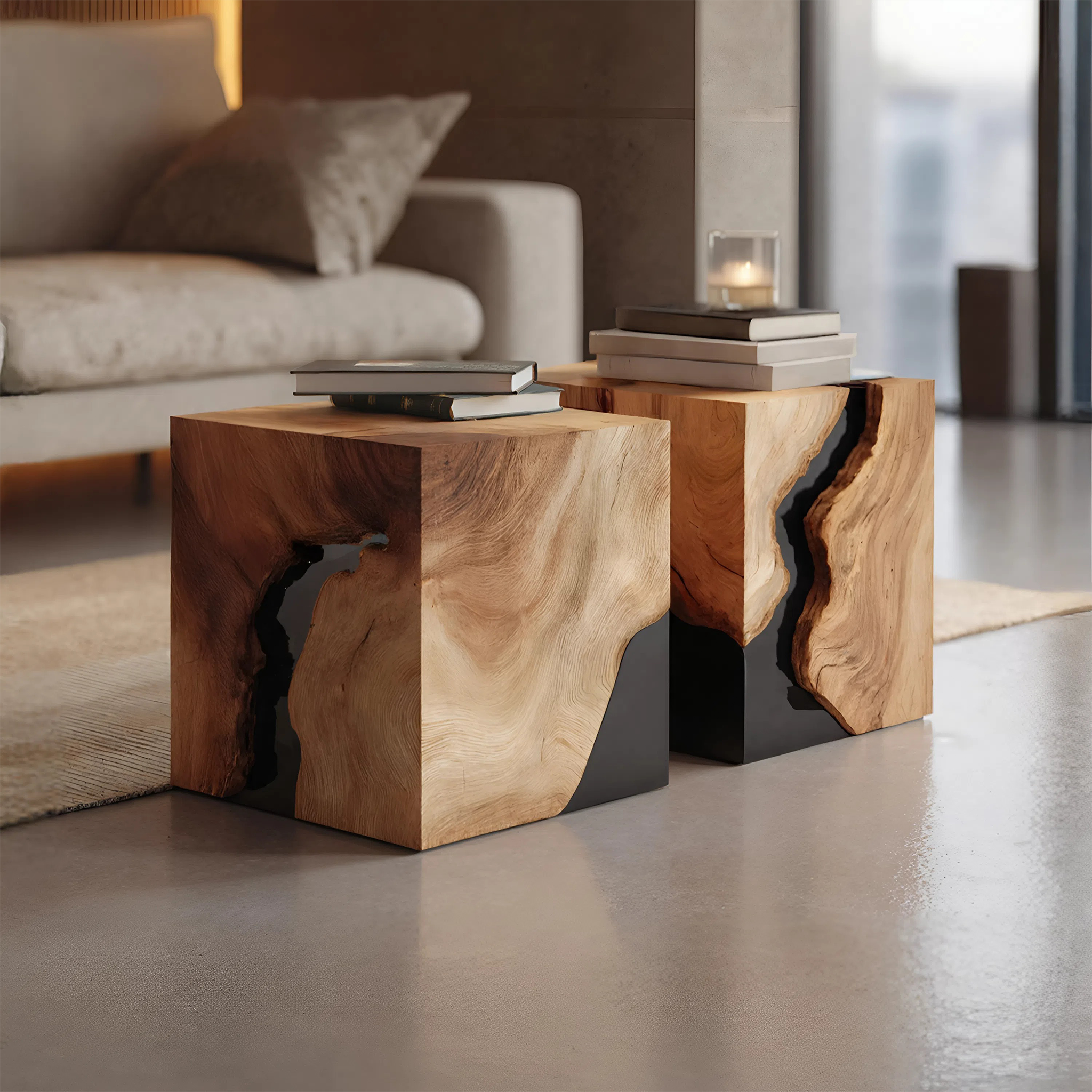 Modern Solid Wood Square Coffee Table For Home Style SILDTTNCF035