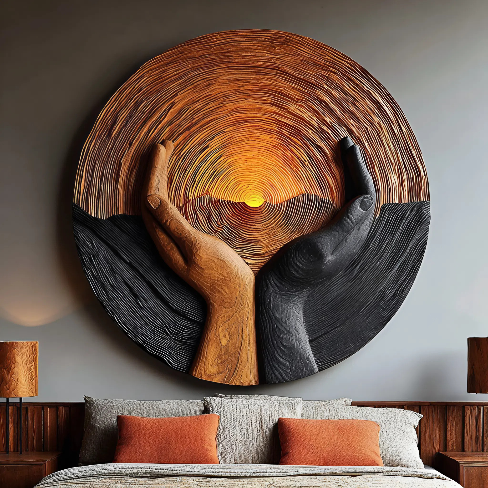 Handcrafted Wooden Wall Art Sculpture For Living Room Furniture SILDTTNWA020