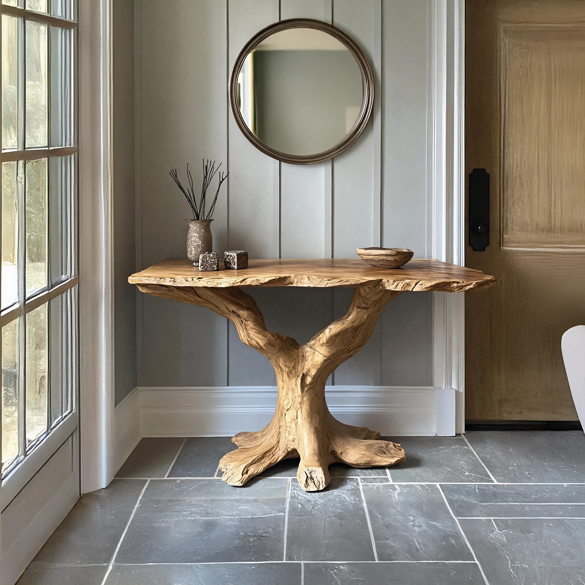 Handcrafted Live Edge Entryway Table For Furniture Decor And Style SILDTTRCS042