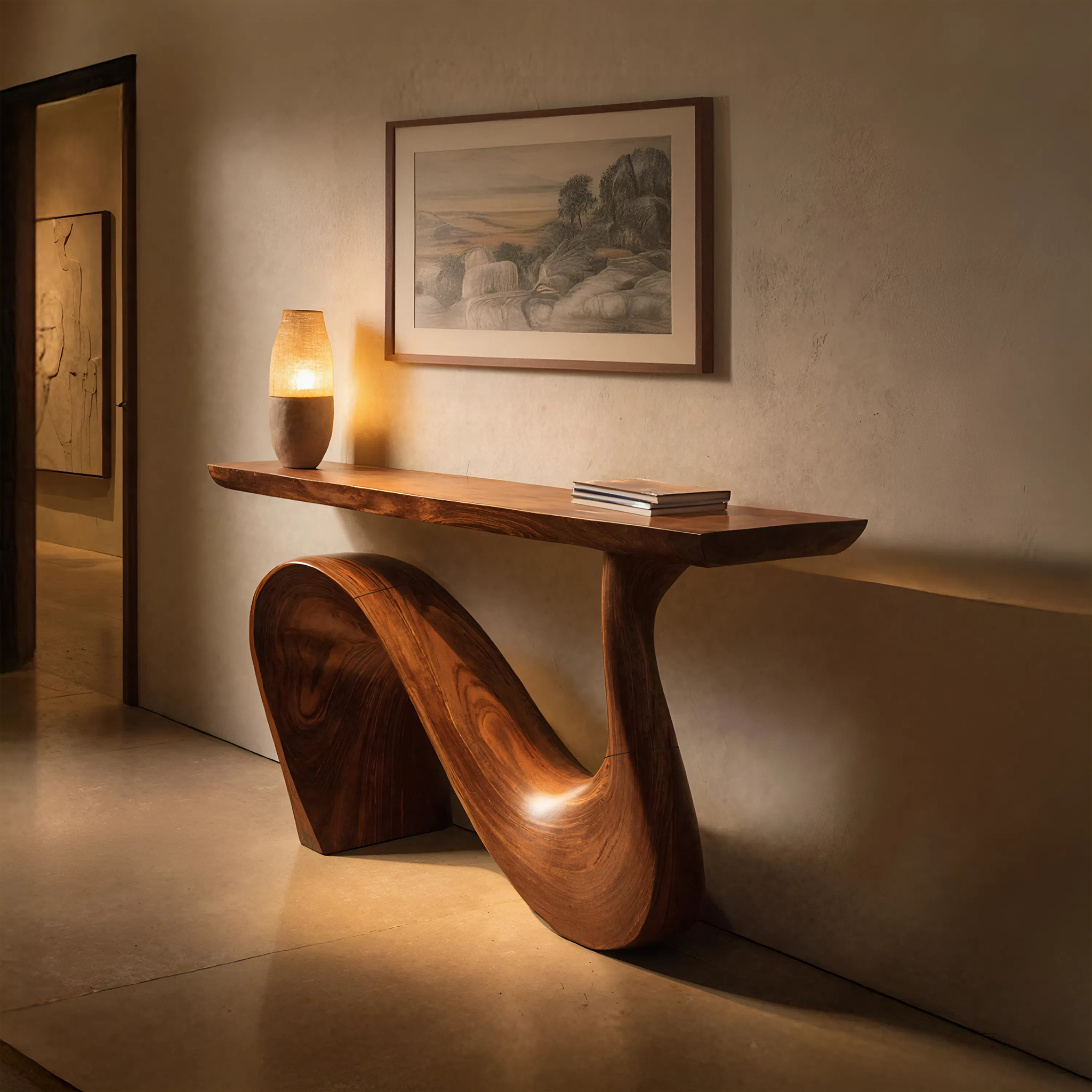 Modern Solid Wood Console Table For Living Room And Entryway Design SILDTTRCS047