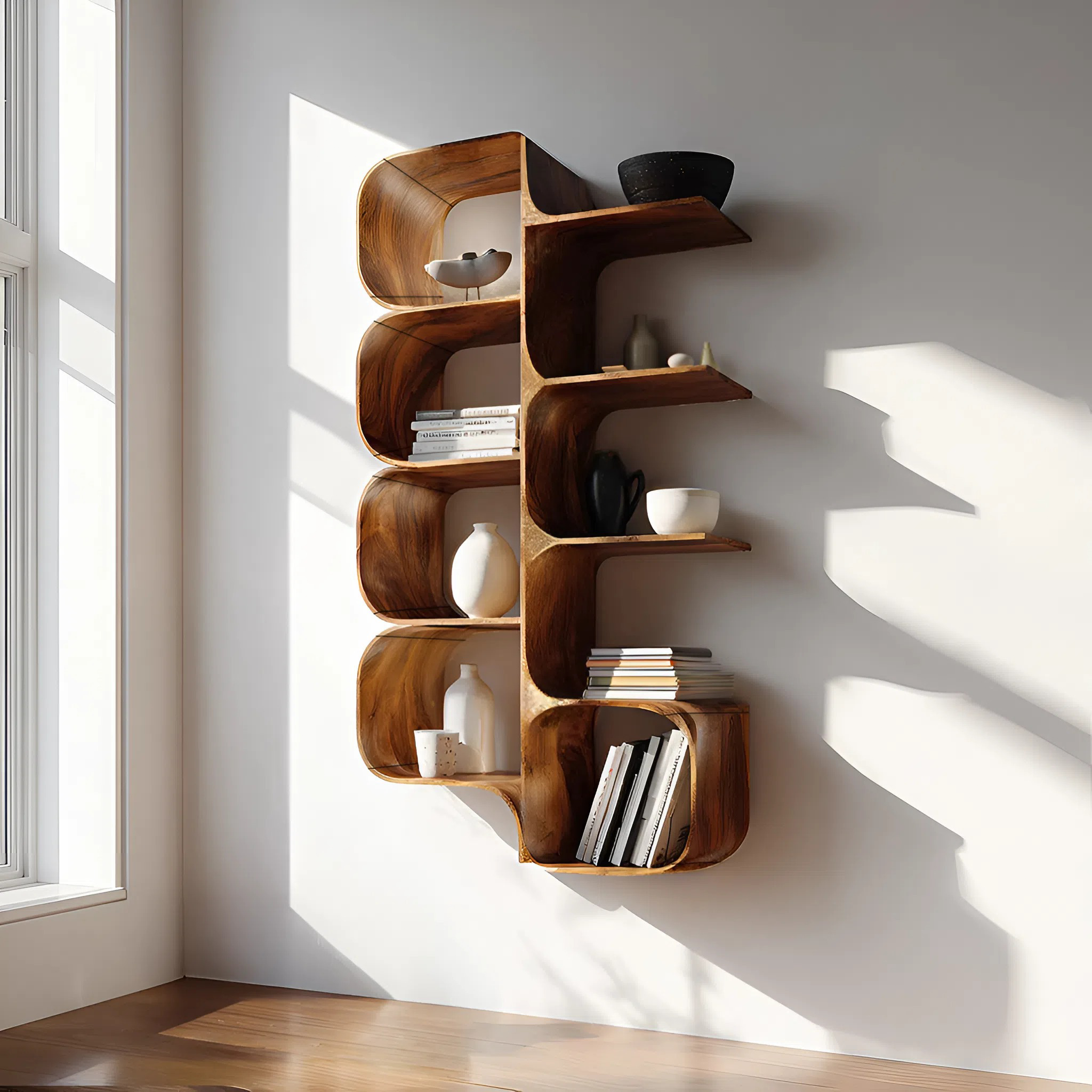 Minimalist Wooden Kitchen Display Shelf For Pantry Organizer SILDTTRWMS031