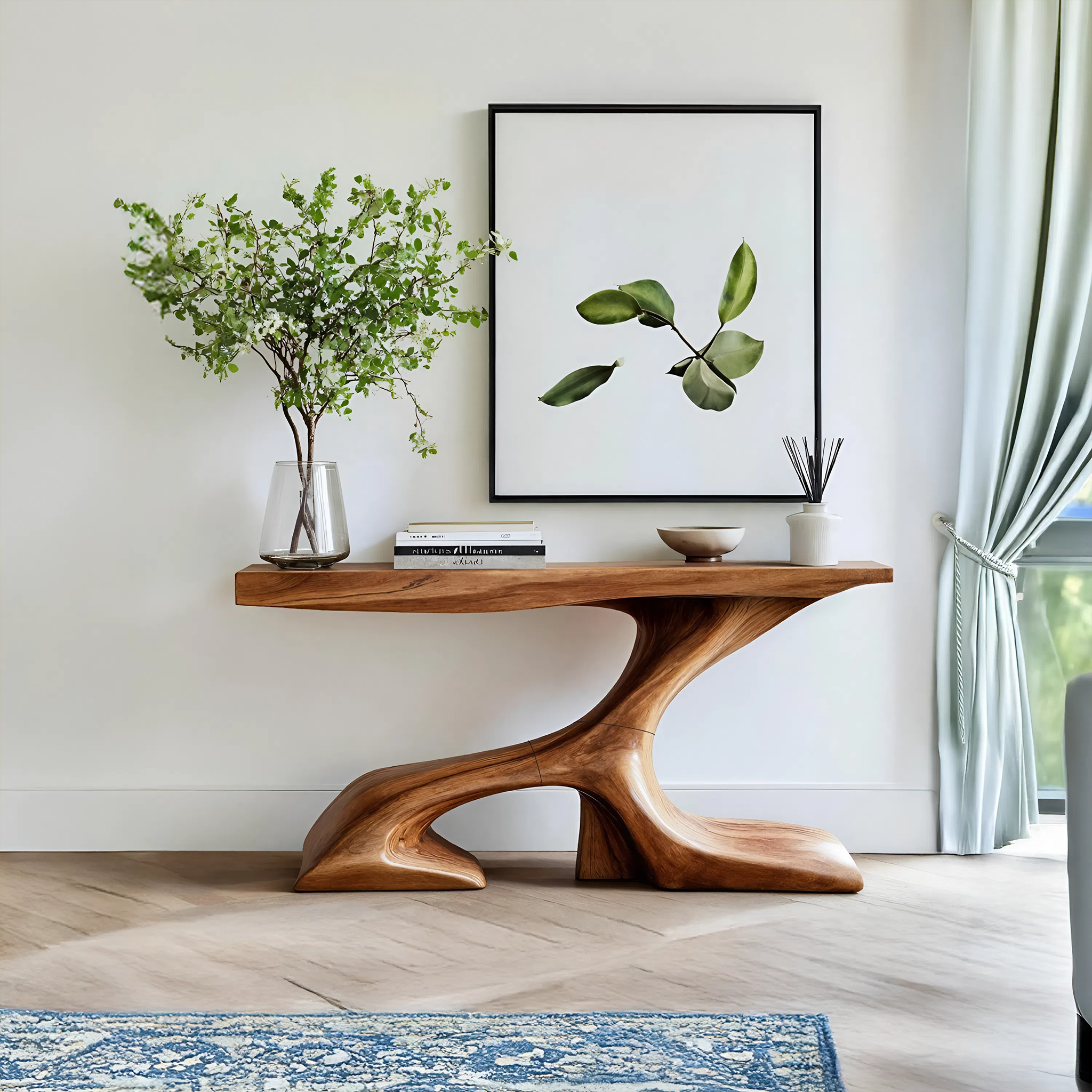 Rustic Solid Wood Console Table For Modern Entryway SILDTTRCS041