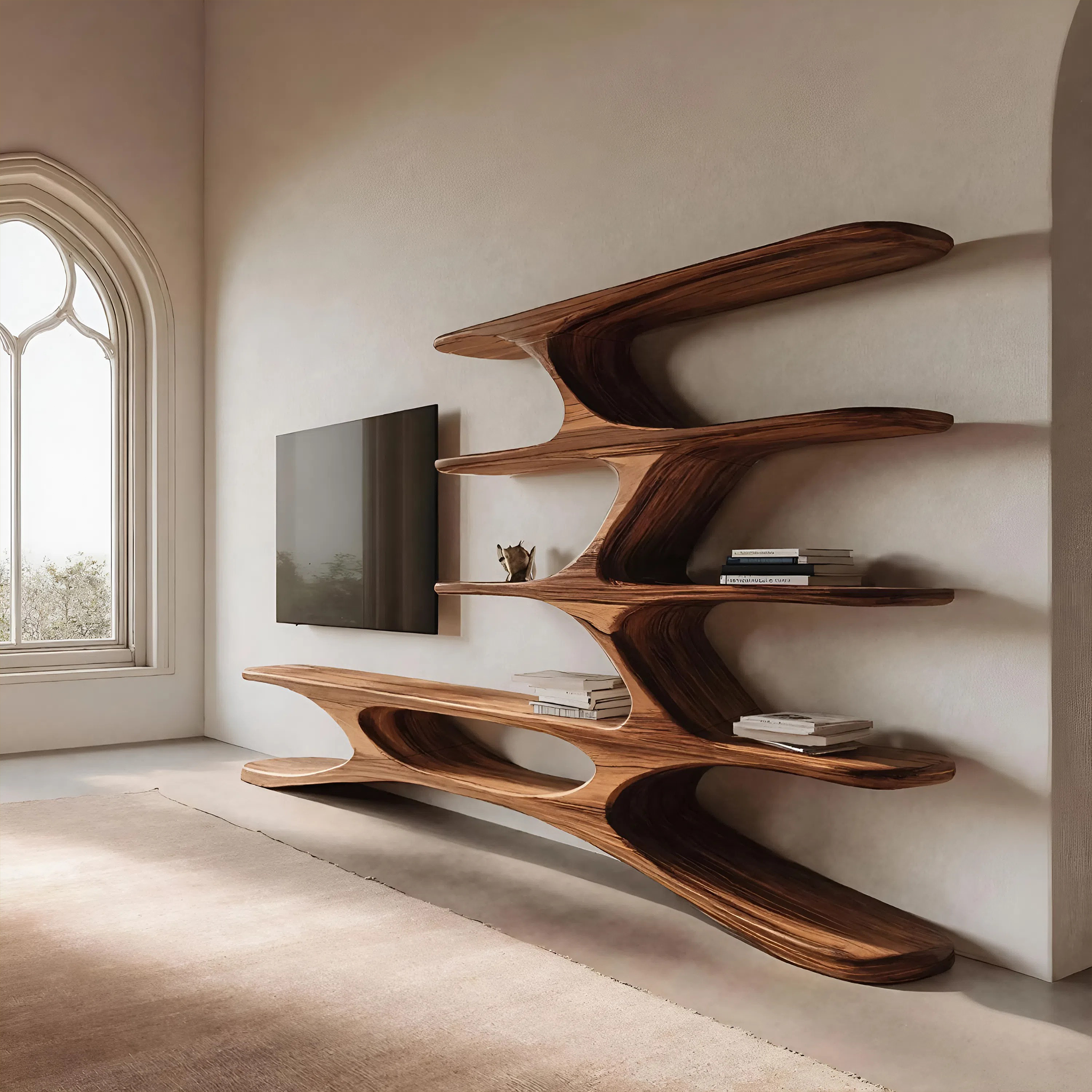 Organic TV Cabinet Branches Design For Contemporary Home Decor RTTHHNTVC068