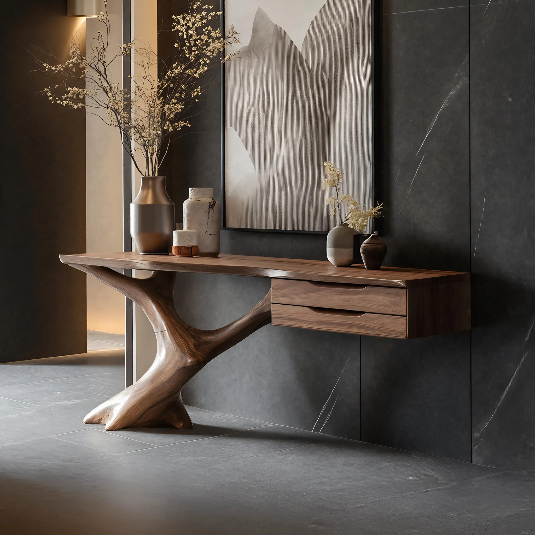 Handcrafted Wooden Console Table For Entryway Design SILDTTNCS016