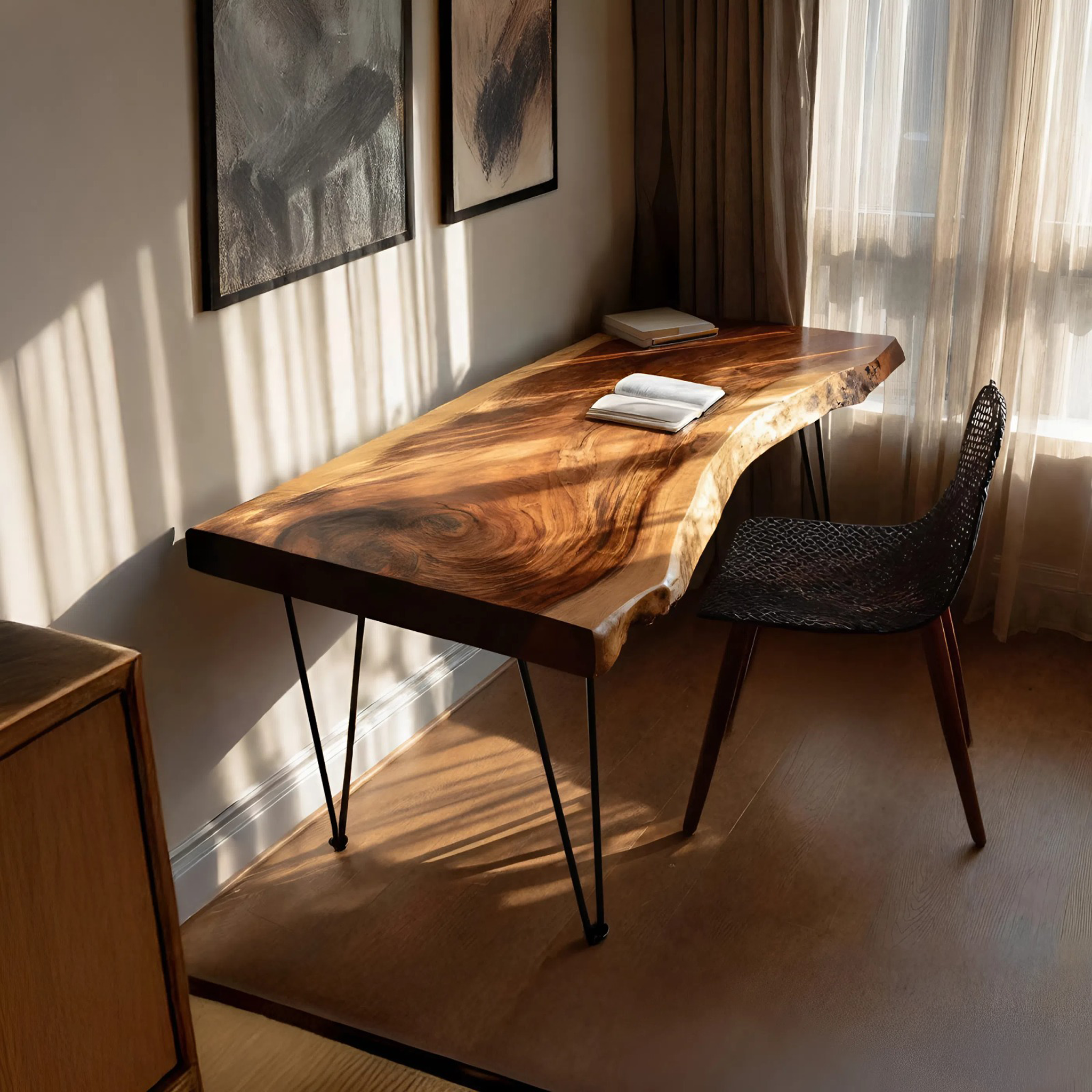 Handcrafted Live Edge Desk For Living Room Style SILDTTNDE015