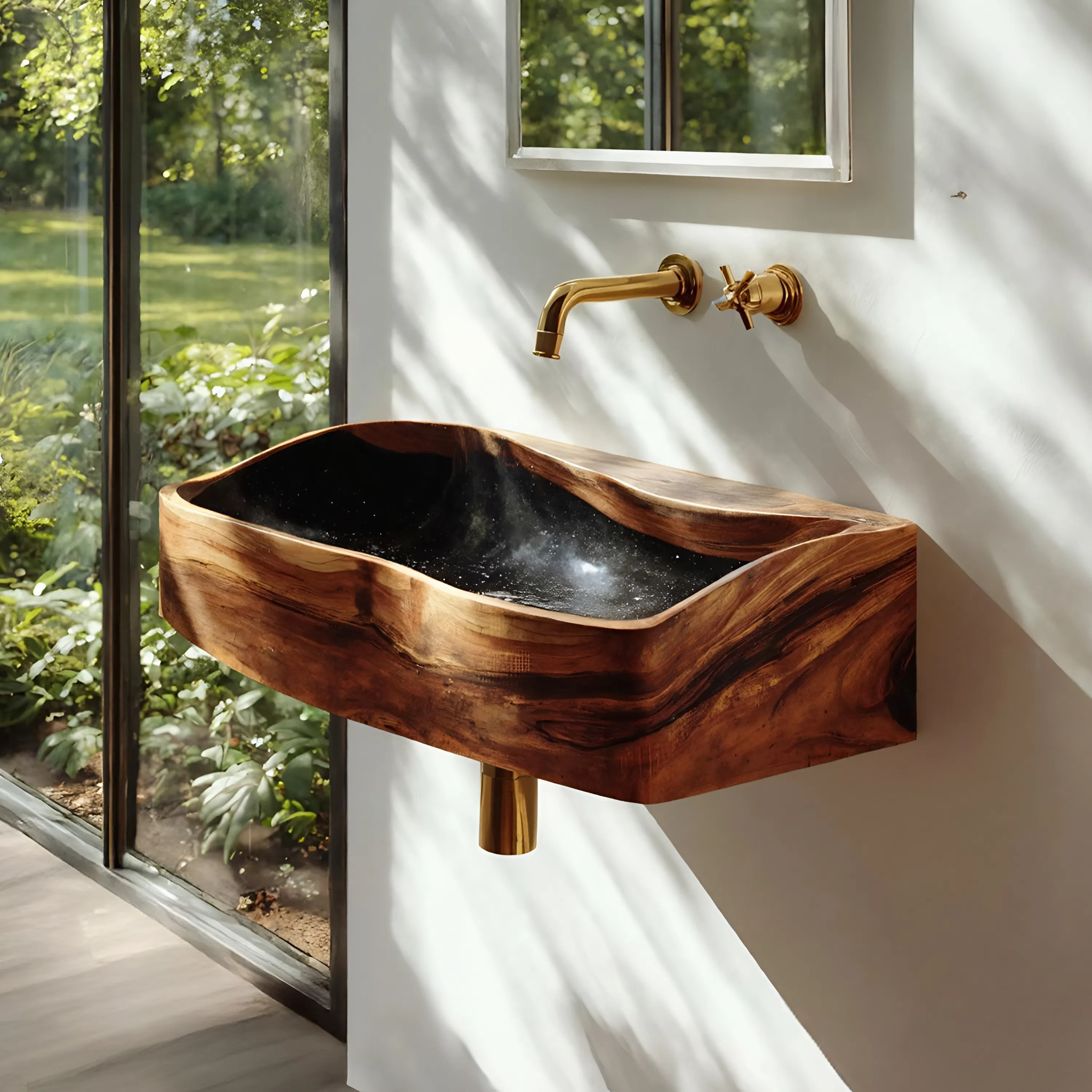 Handcrafted Wooden Vanity Sink For Bathroom Furniture Decor SILDTTNVS055