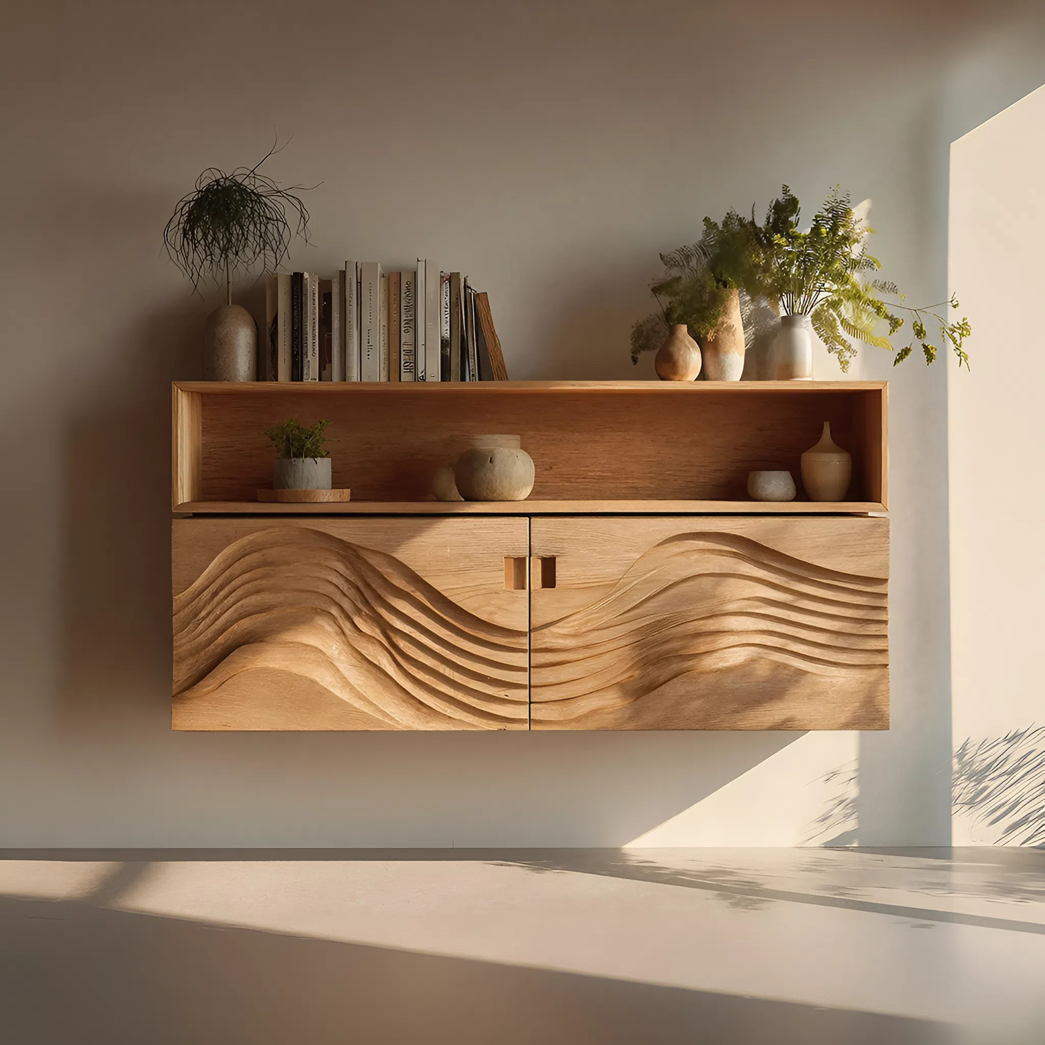 Industrial Wooden Wall Mounted Bookshelf For Home Office Storage SILDTTRWMS002