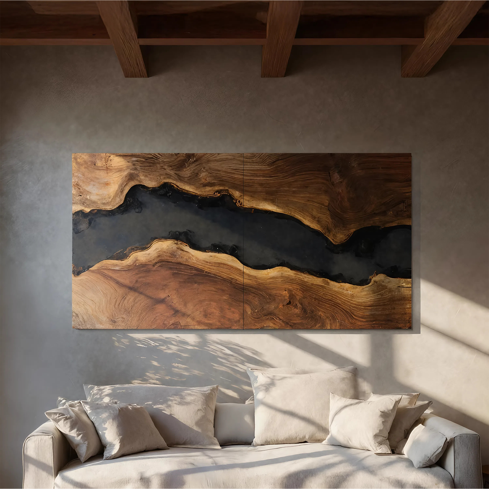 Modern Solid Wood Wall Sculpture For Bedroom Decor SILDTTRWA032