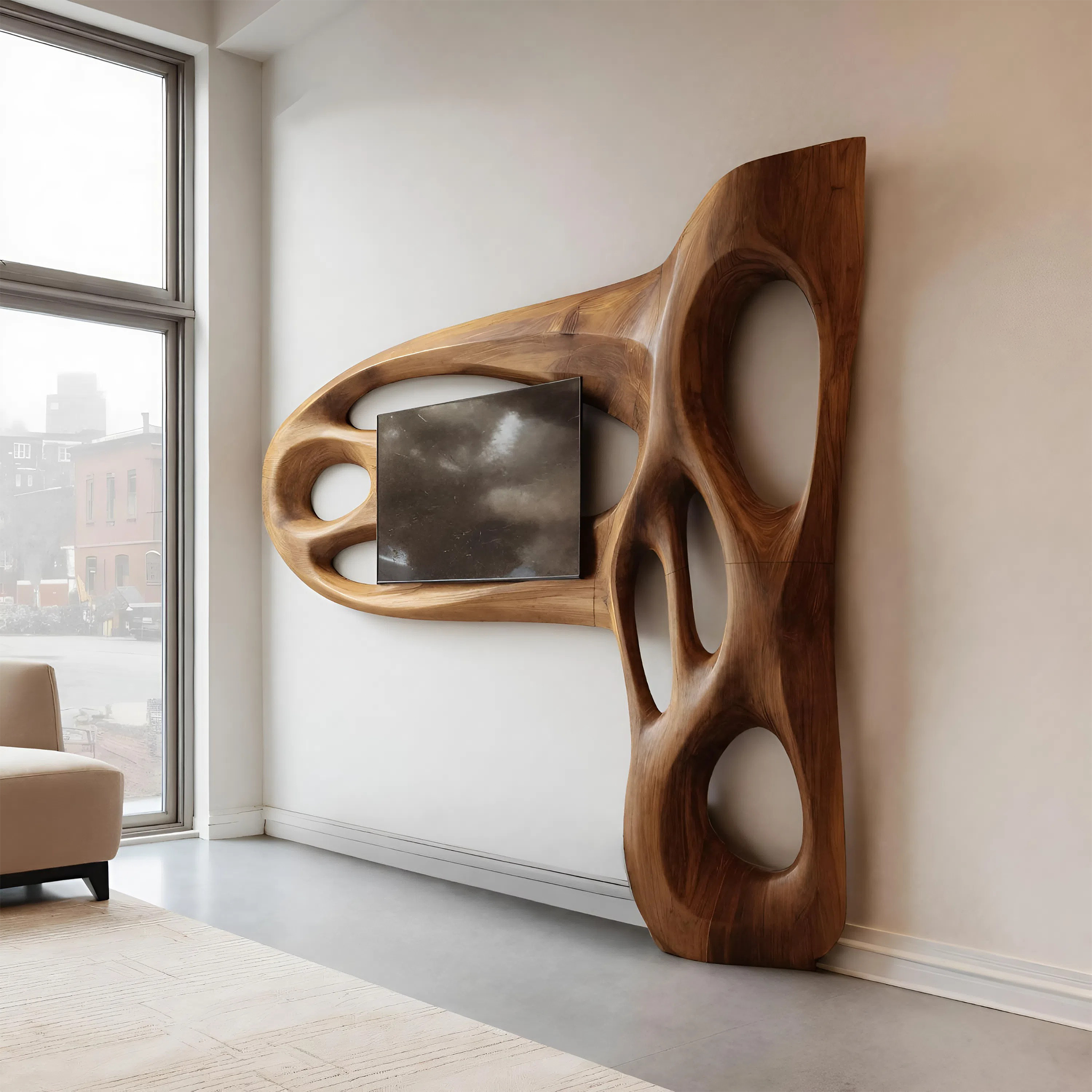 Contemporary Sculptural TV Frame For Living Room Decor SITHHNTVC039